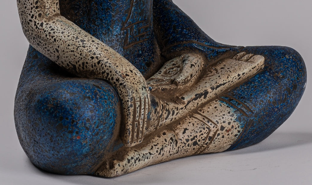 Estatua de Buda - Estatua de Buda de Buda de Madera Estilo Antiguo de Estilo Jemer - 32 cm/13 "