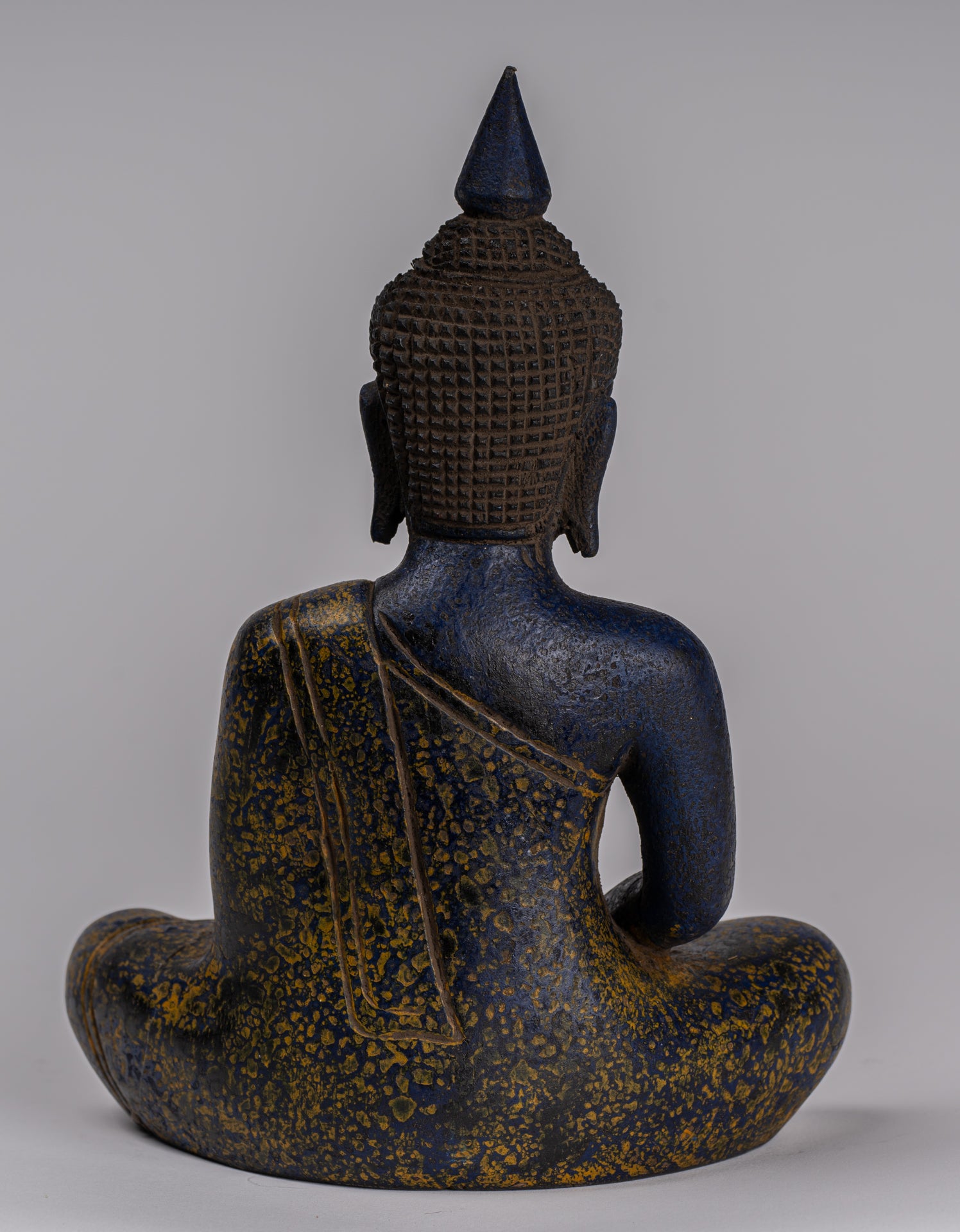 Escultura de Buda - Estatua de Buda de madera de estilo jemer antiguo Dhyana Meditation Mudra - 22cm/9 "