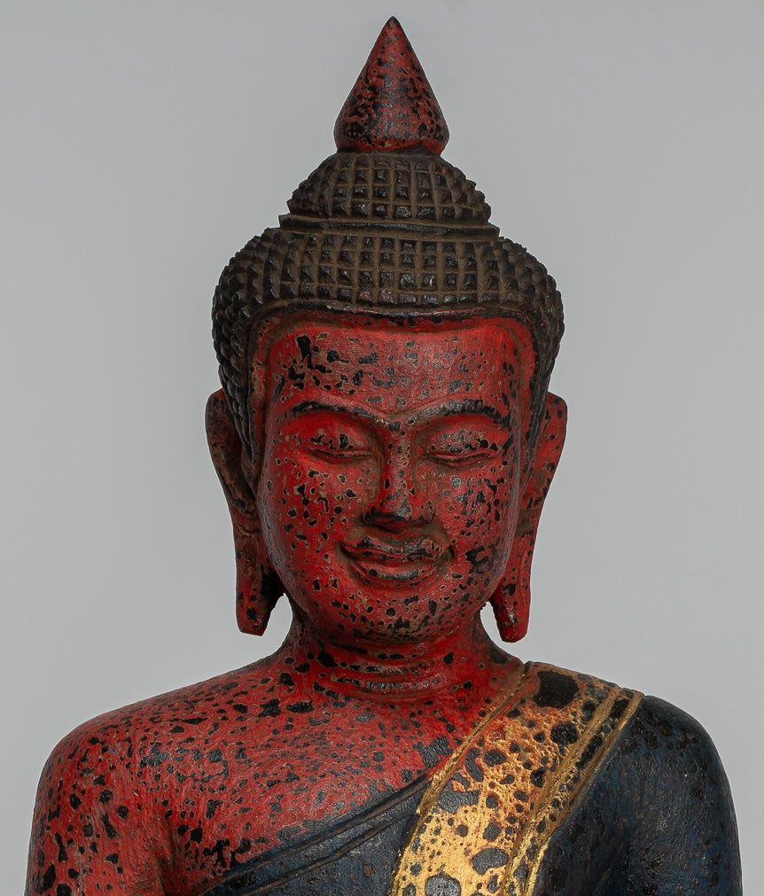 Estatua de Buda - Estatua de Buda de Buda de Madera Asia ASIA ASIA ASIA ASIA - 27 cm/11 "