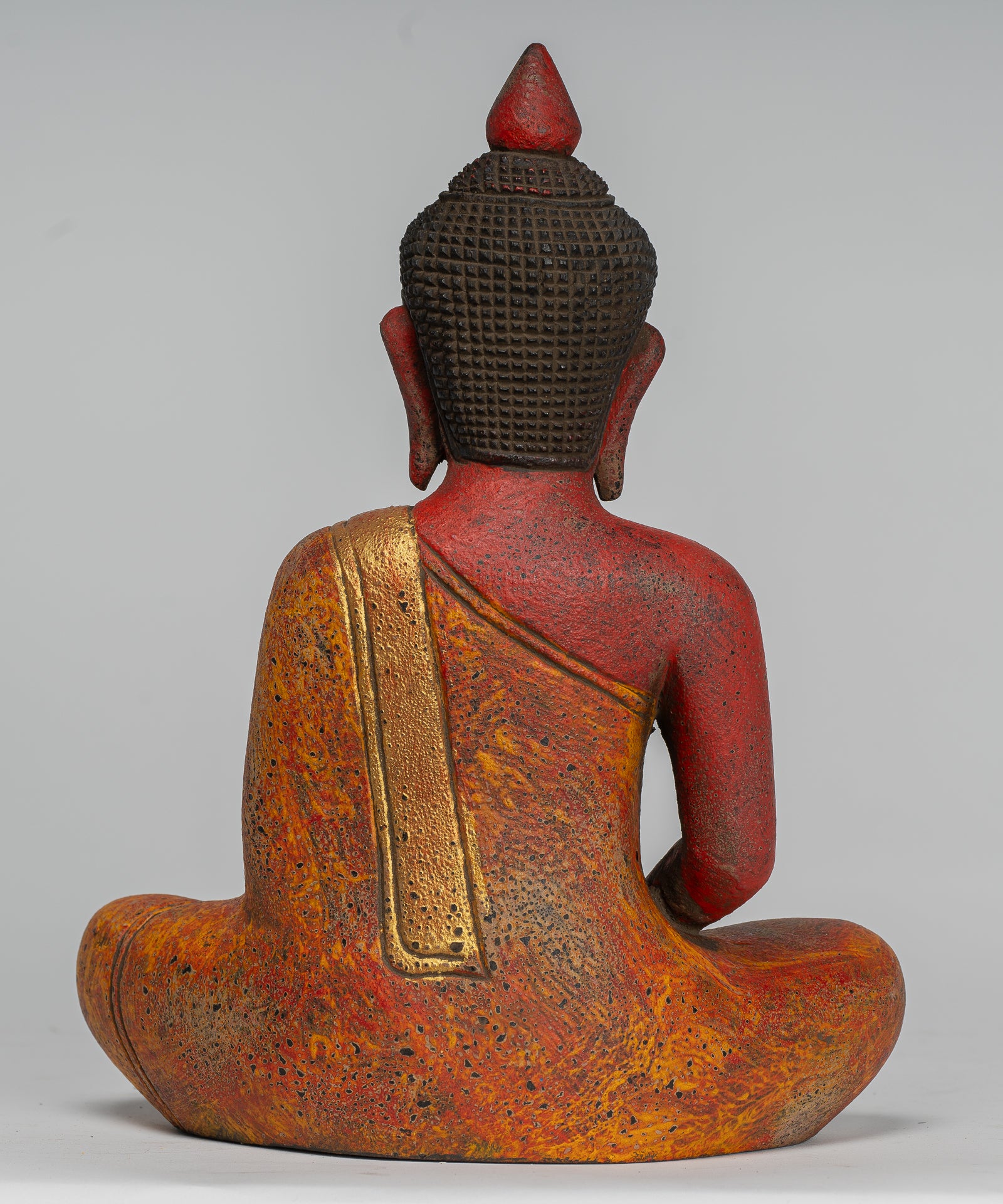 Sculpture de Bouddha - Style de style khmer antique assis Statue de Bouddha Dhyana Meditation Mudra - 27cm / 11 "