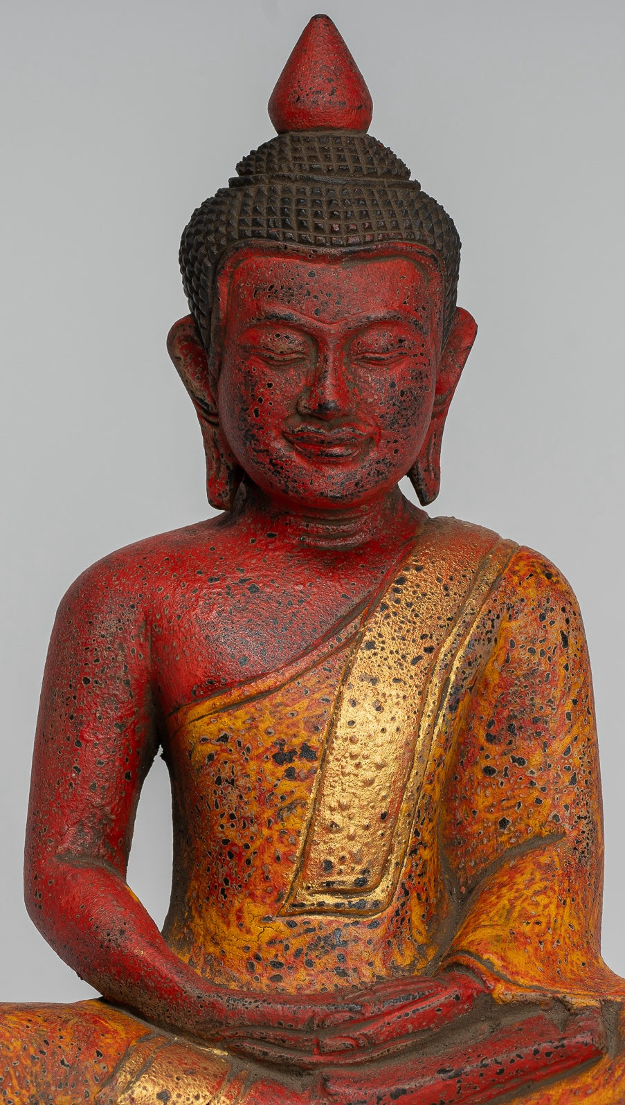 Sculpture de Bouddha - Style de style khmer antique assis Statue de Bouddha Dhyana Meditation Mudra - 27cm / 11 "