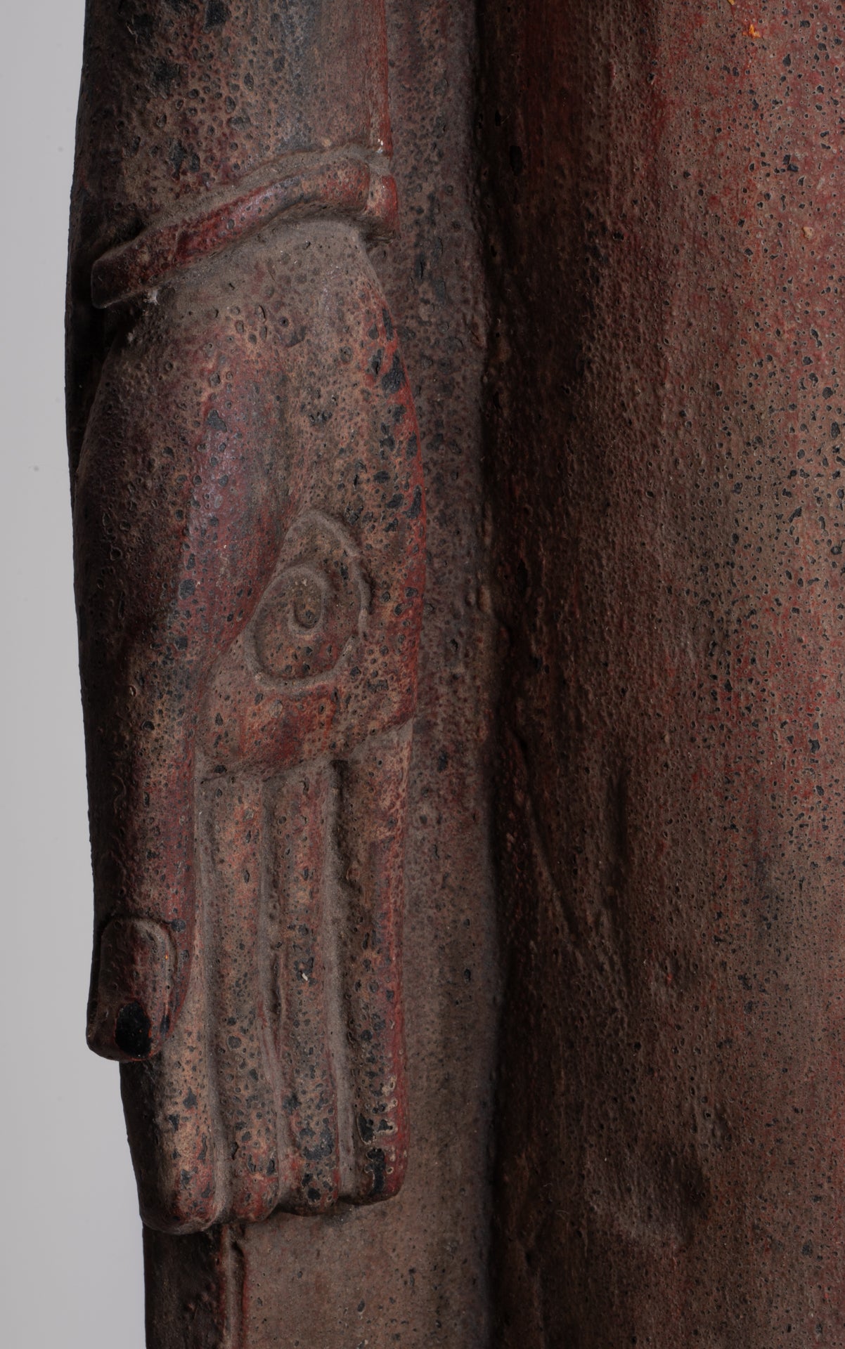 Grande statue de Bouddha - Antique Khmer Style Wood Protection Standing Lundi Bouddha Statue - 163 cm / 65 "