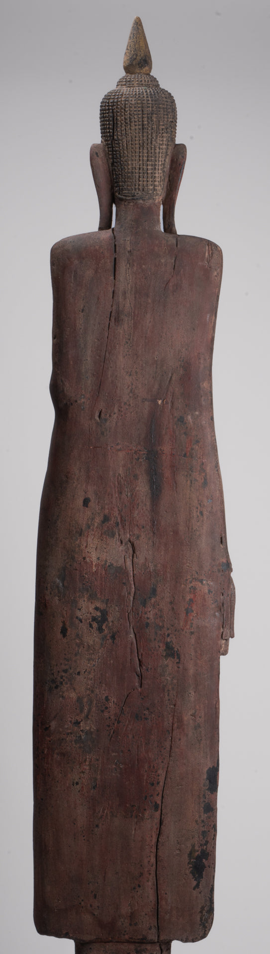 Grande statue de Bouddha - Antique Khmer Style Wood Protection Standing Lundi Bouddha Statue - 163 cm / 65 "