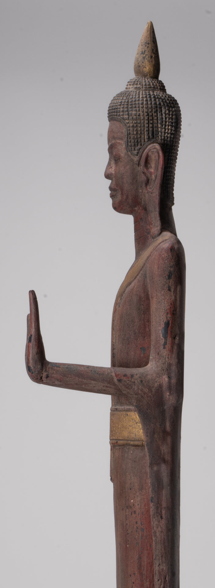 Grande statue de Bouddha - Antique Khmer Style Wood Protection Standing Lundi Bouddha Statue - 163 cm / 65 "