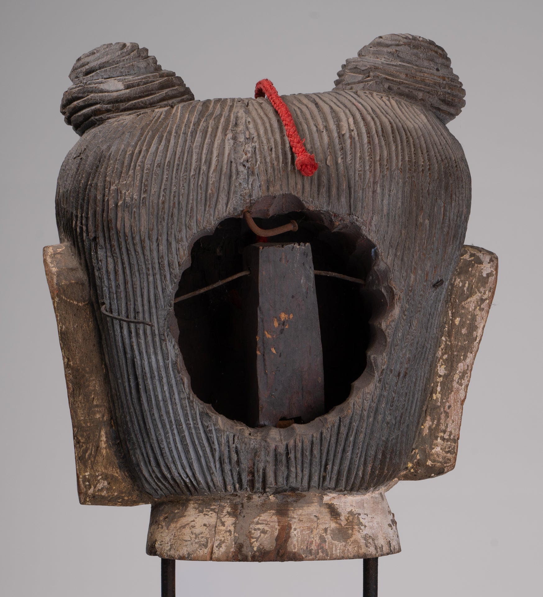 Antique Puppet Statue - Antique Burmese Style Painted Wood Puppet Head - 49cm/20"