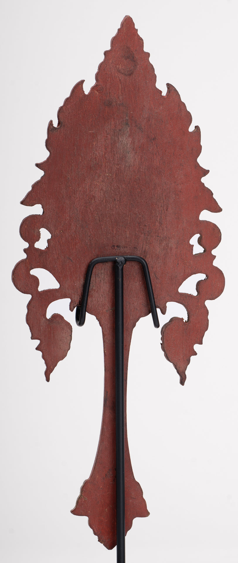 Antique Thai Style Wood Devotional Buddha Fan - 28cm/11"