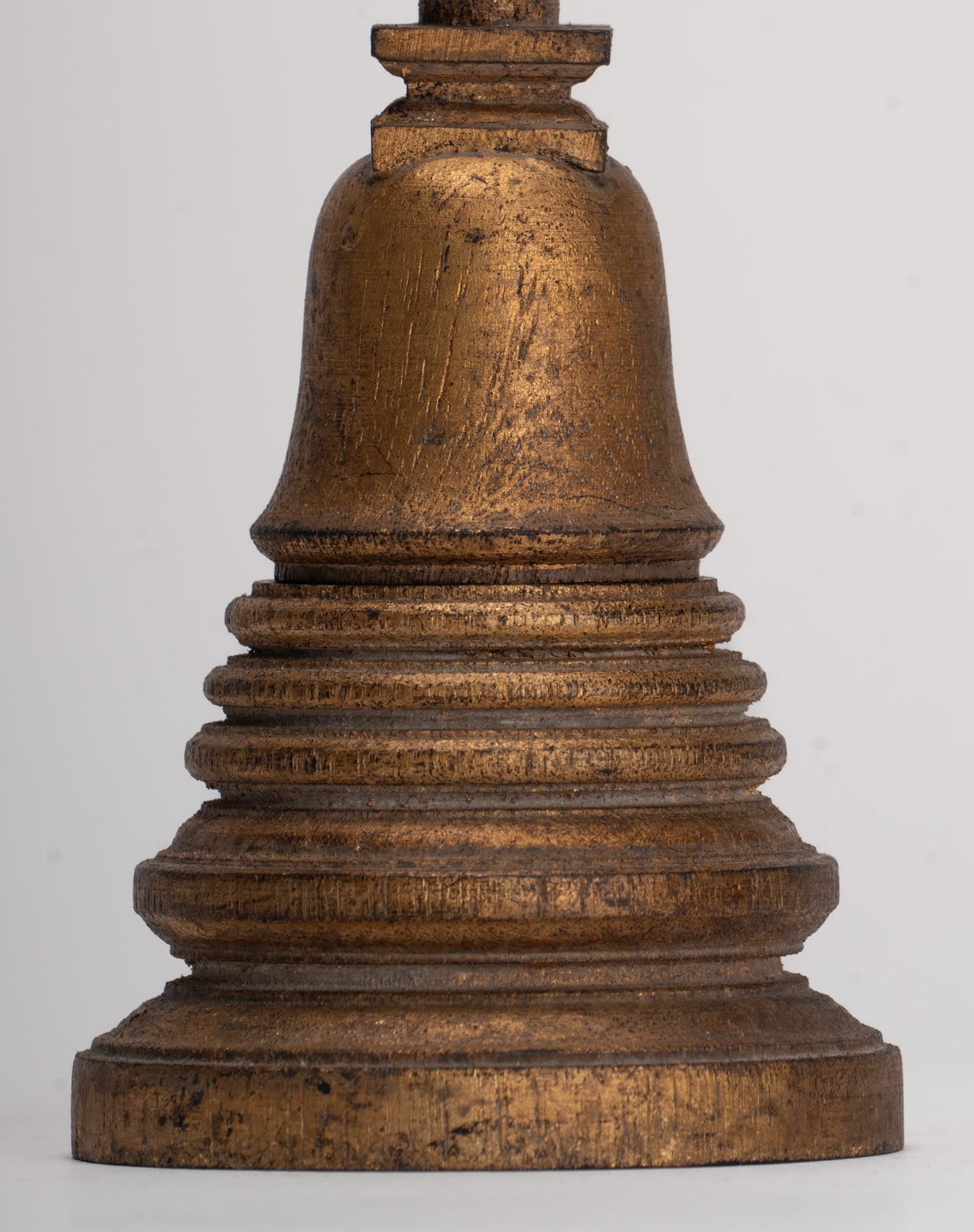 Buddhist Stupa - Antique Thai Style Wood Nirvana Stupa or Chedis - 20cm/8"