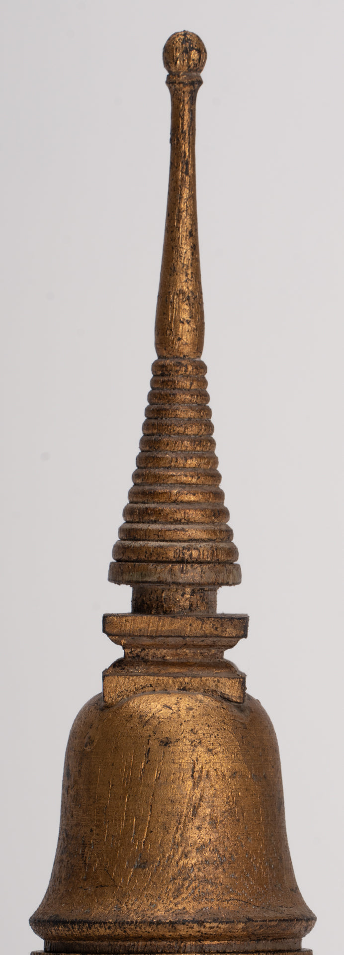 Buddhist Stupa - Antique Thai Style Wood Nirvana Stupa or Chedis - 20cm/8"