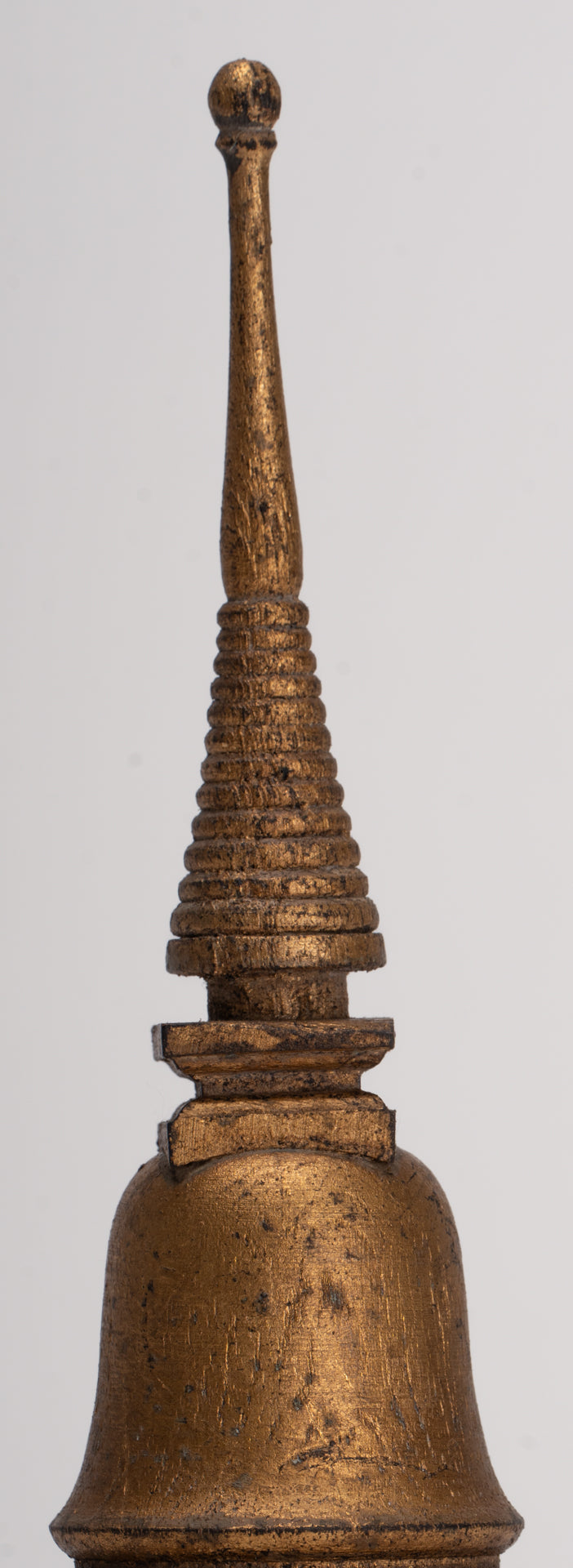 Buddhist Stupa - Antique Thai Style Wood Nirvana Stupa or Chedis - 20cm/8"