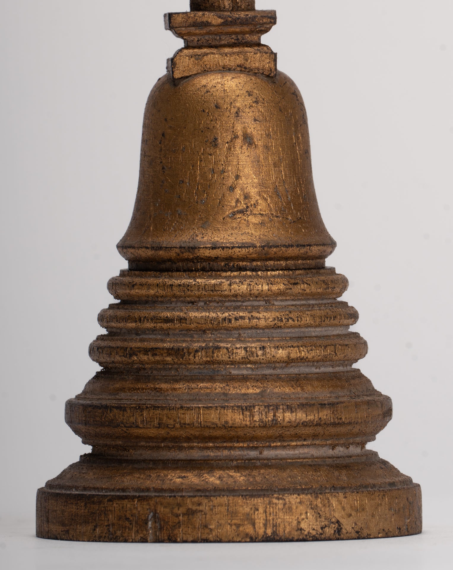 Buddhist Stupa - Antique Thai Style Wood Nirvana Stupa or Chedis - 20cm/8"