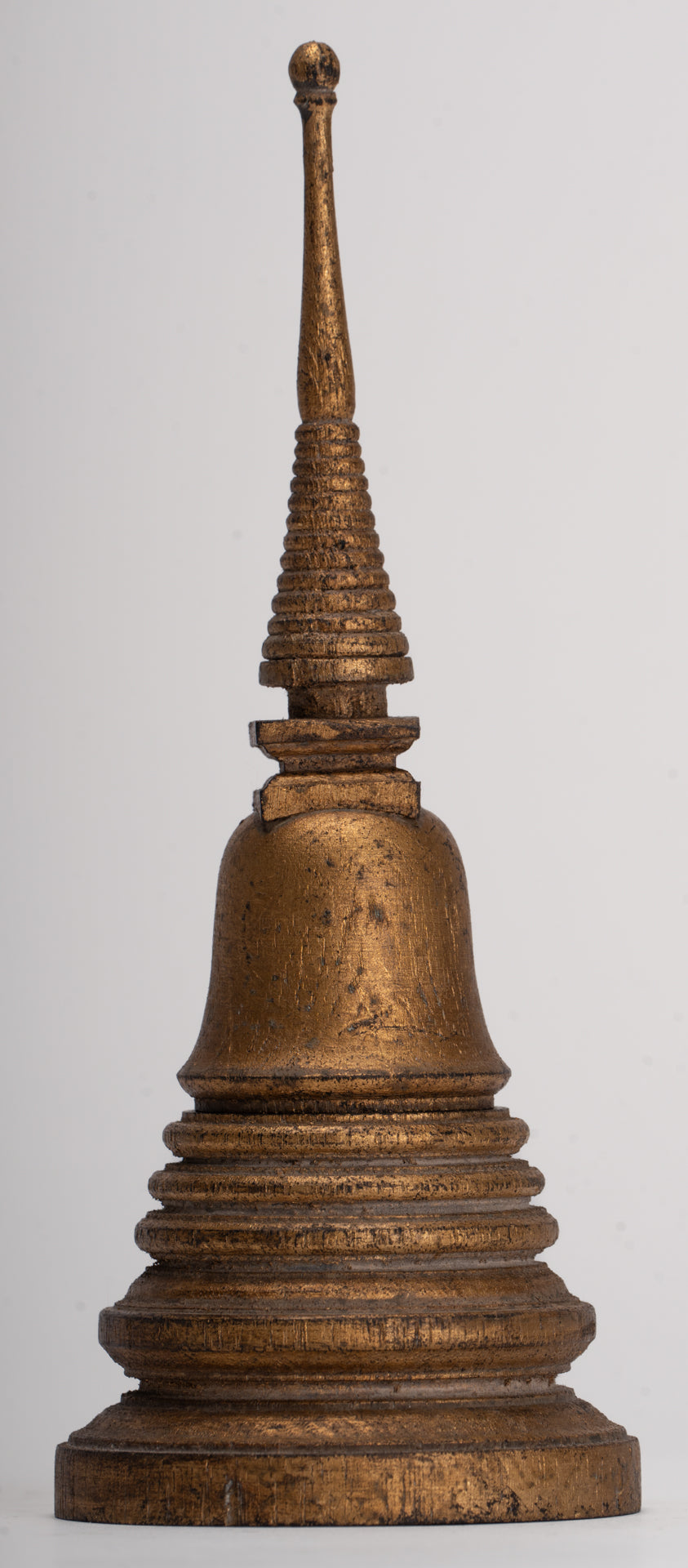 Buddhist Stupa - Antique Thai Style Wood Nirvana Stupa or Chedis - 20cm/8"