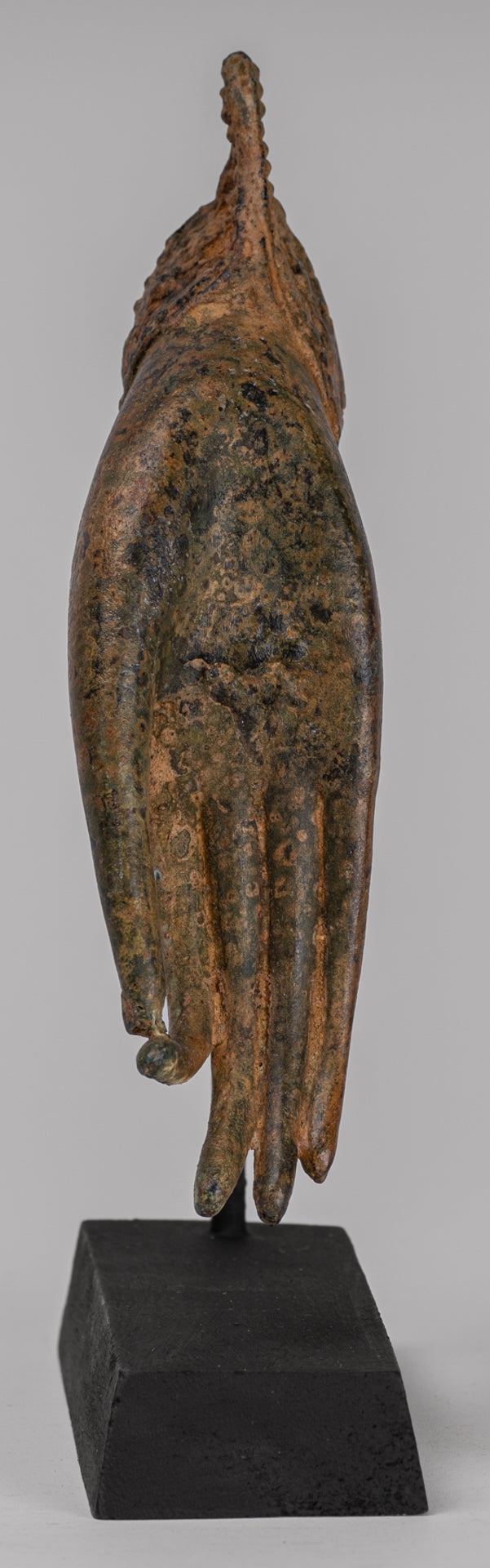 Mounted Antique Thai Style Southeast Asia Bronze Thai Teaching Hand - 21cm/8"