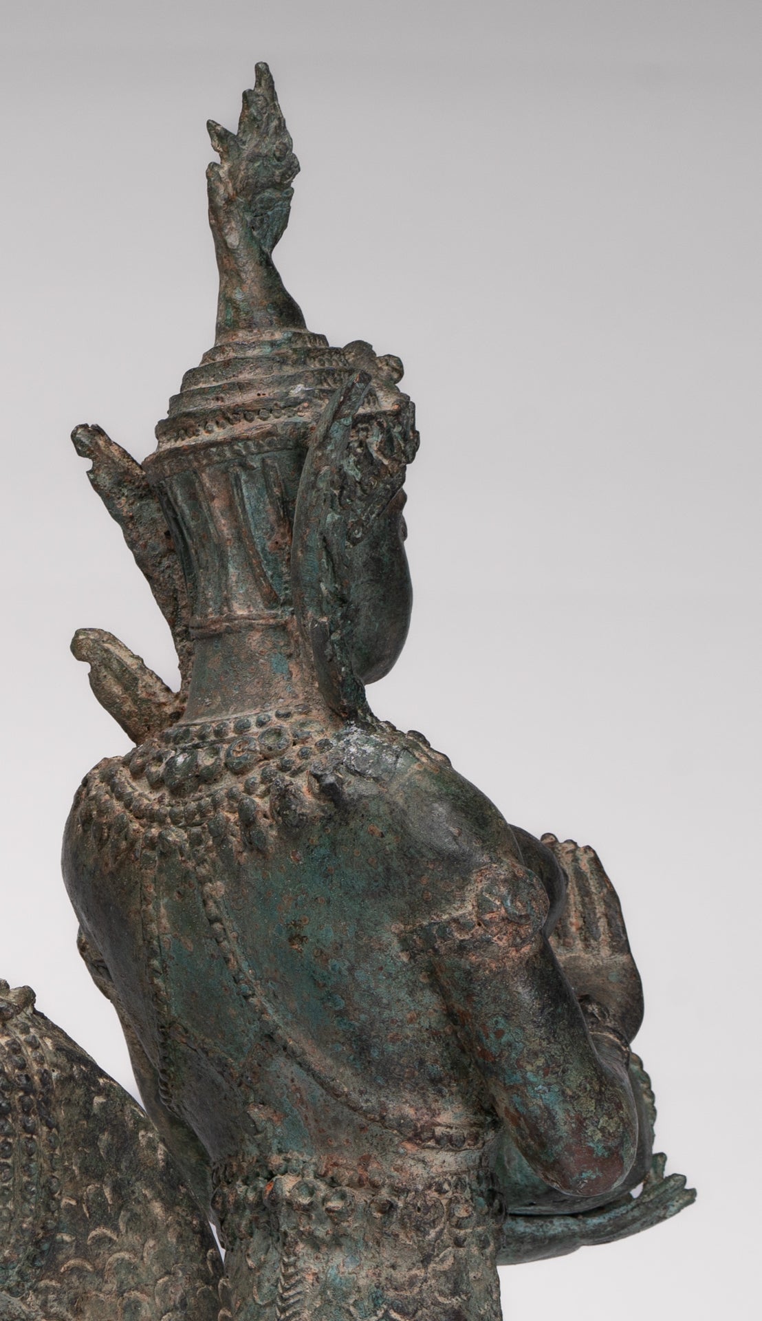 Naga Statue - Antique Thai Style Bronze Female Deity with Naga Tail Statue - 41cm/16"