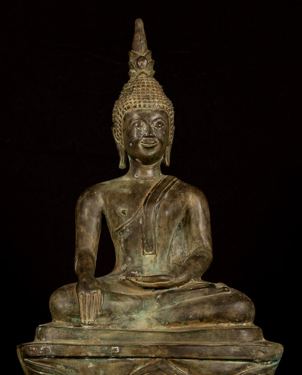 Buddha-Statue – groß, antik Laos Style Erleuchtungs-Buddha-Statue – 61 cm