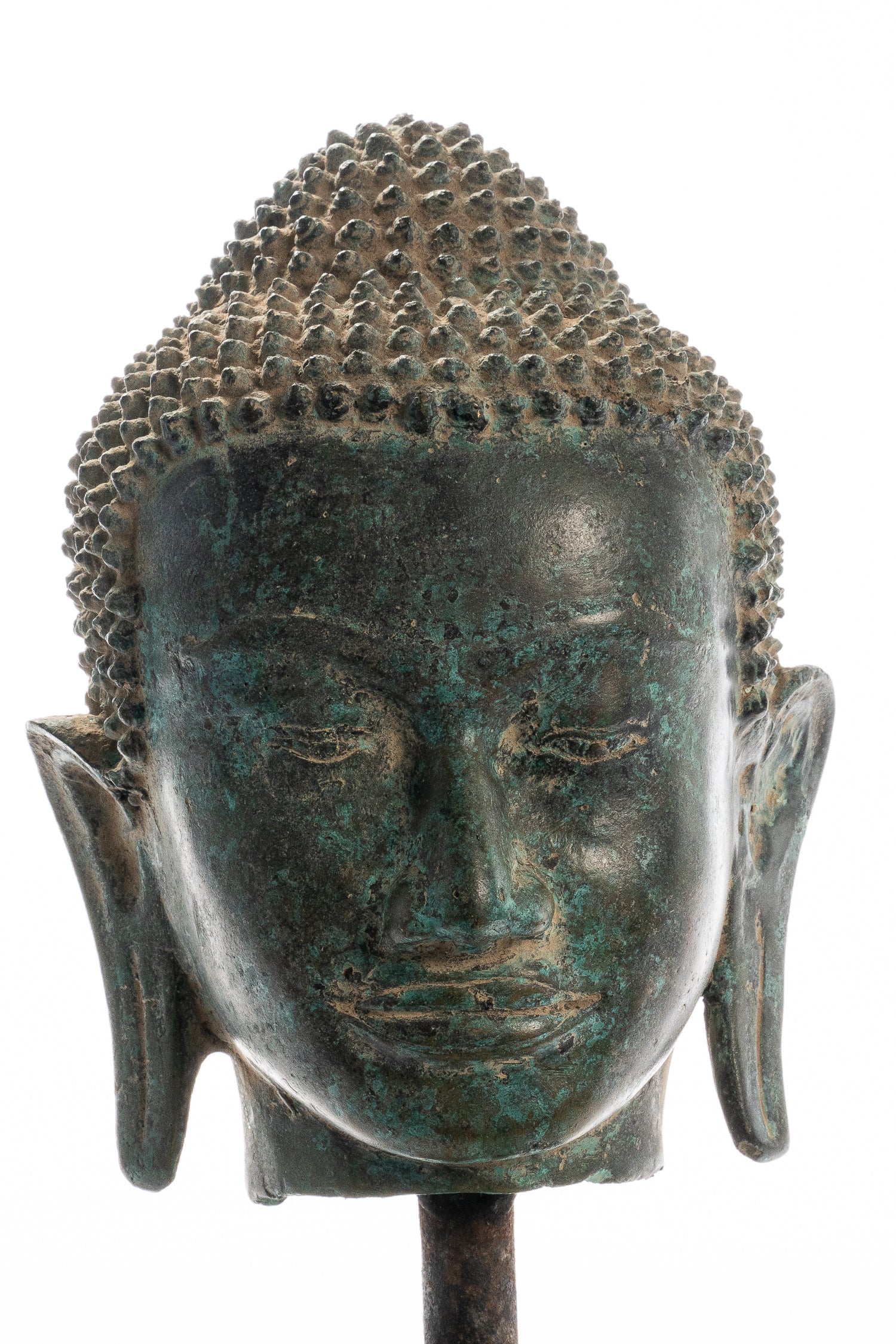 Statua Buddha - Statua della testa di bronzo di bronzo bronzo di bronzo thailandese - 35 cm/14 "