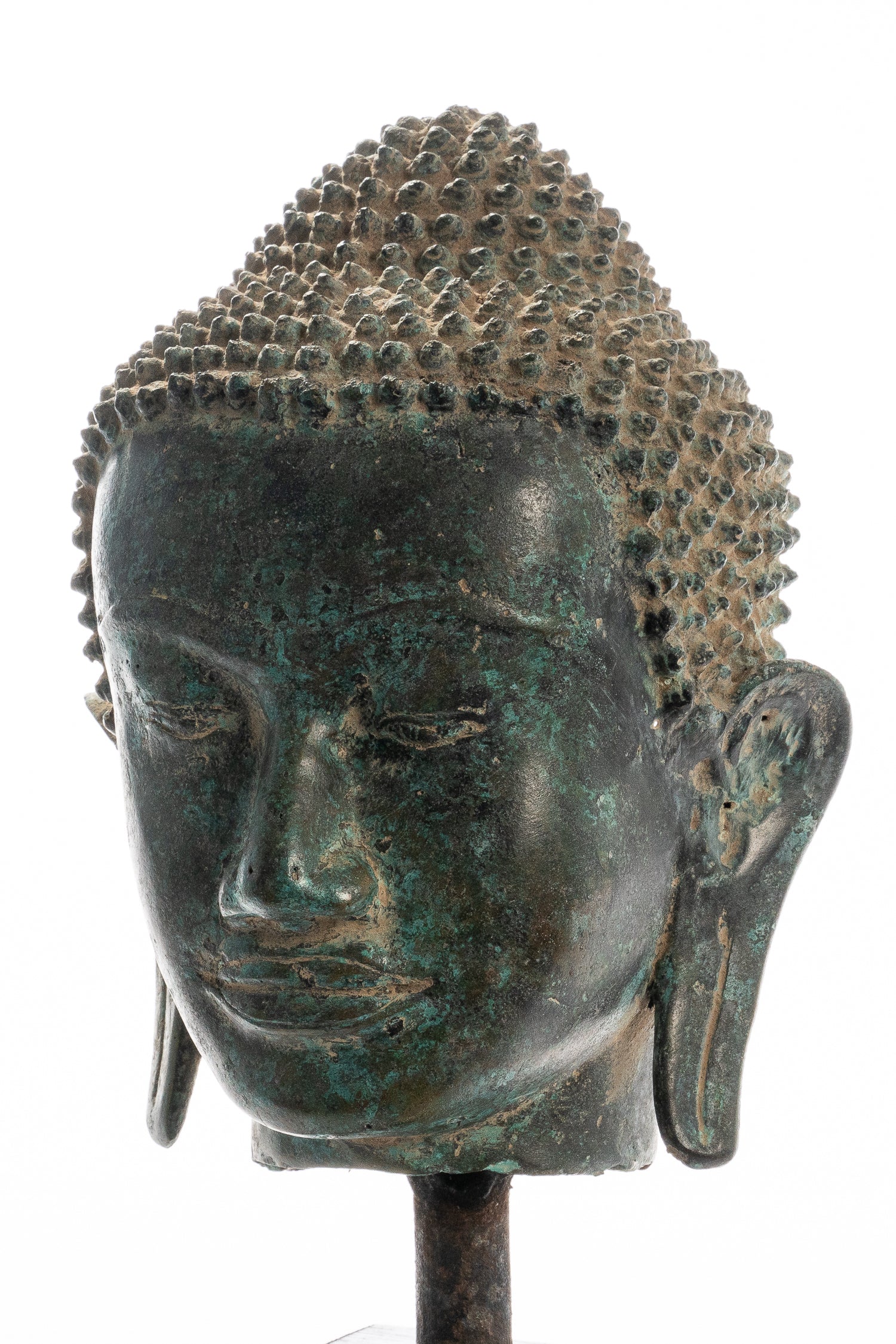 Statua Buddha - Statua della testa di bronzo di bronzo bronzo di bronzo thailandese - 35 cm/14 "