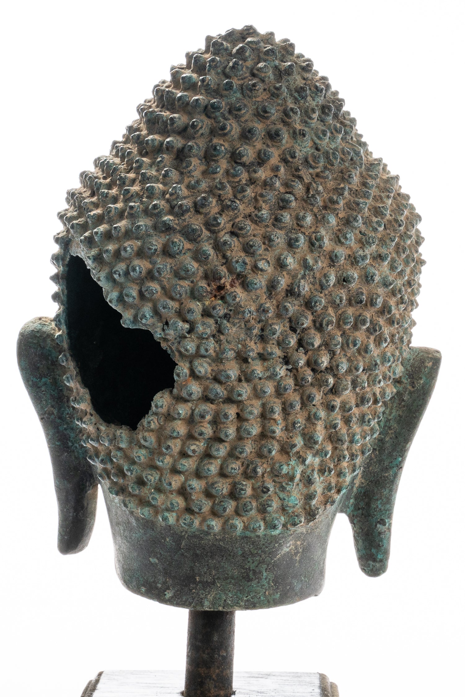 Statua Buddha - Statua della testa di bronzo di bronzo bronzo di bronzo thailandese - 35 cm/14 "