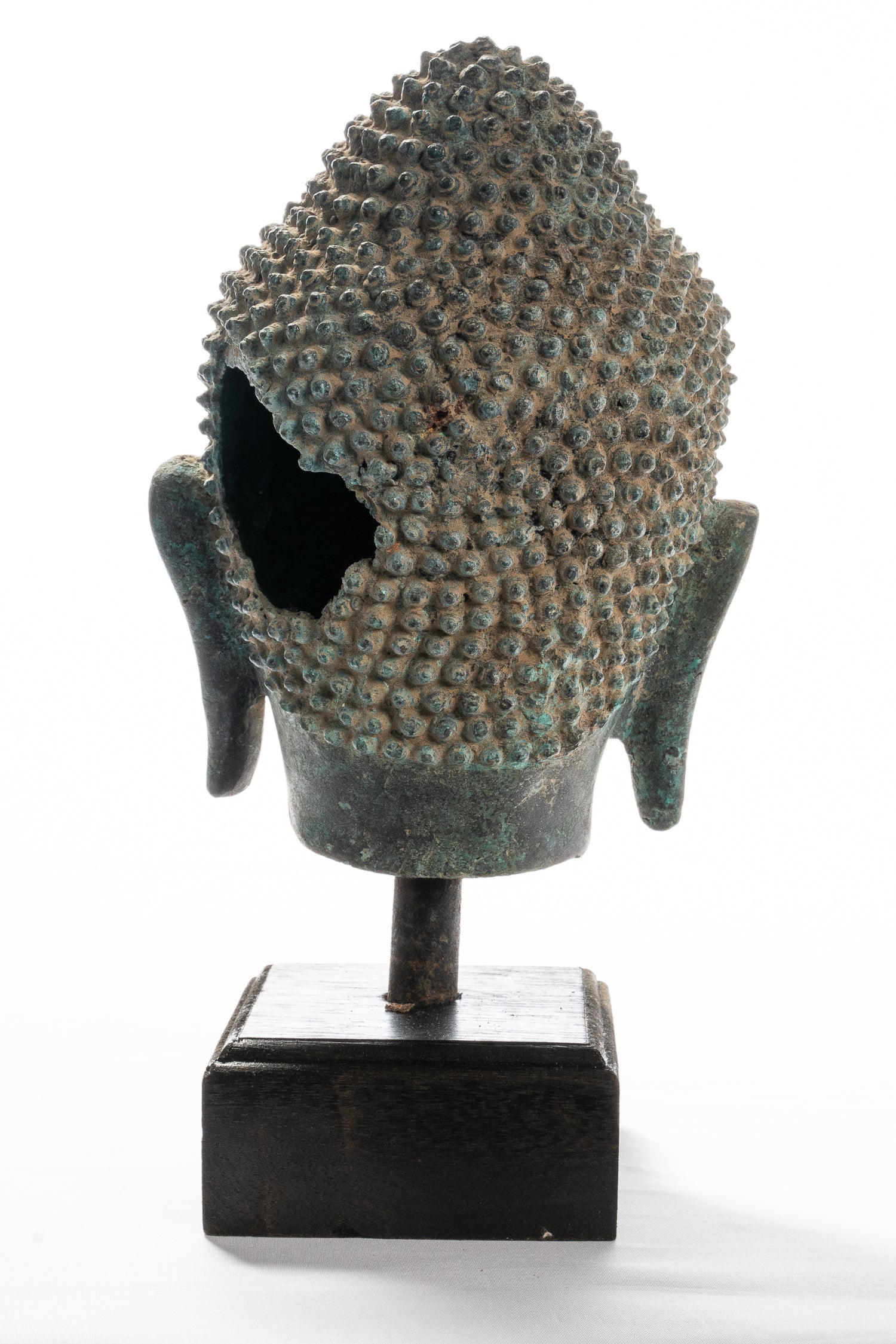 Statua Buddha - Statua della testa di bronzo di bronzo bronzo di bronzo thailandese - 35 cm/14 "