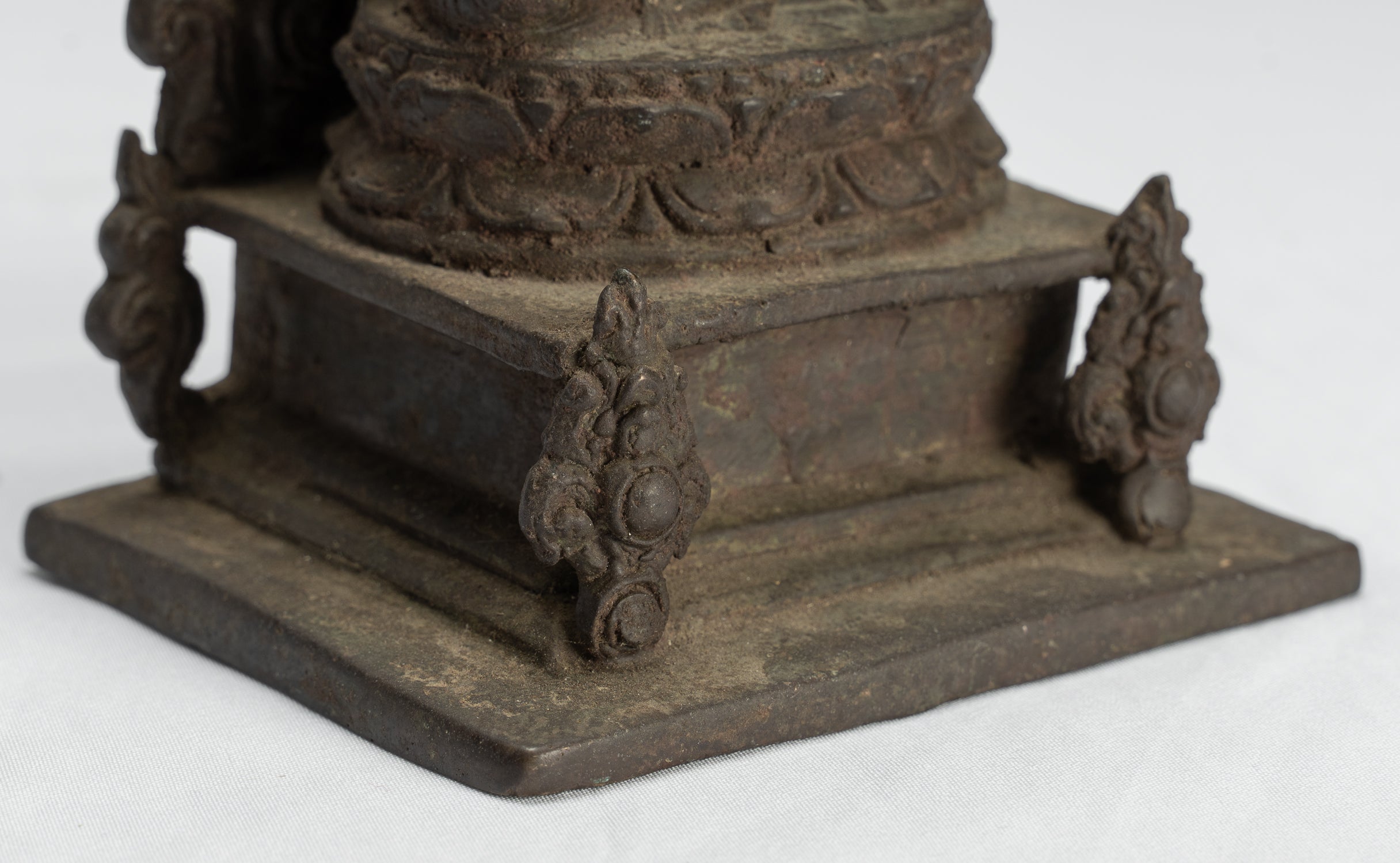 Estatua de Ganesha - Estatua de Ganesha indonesia de bronce de estilo javanés antiguo - 18 cm/7 "