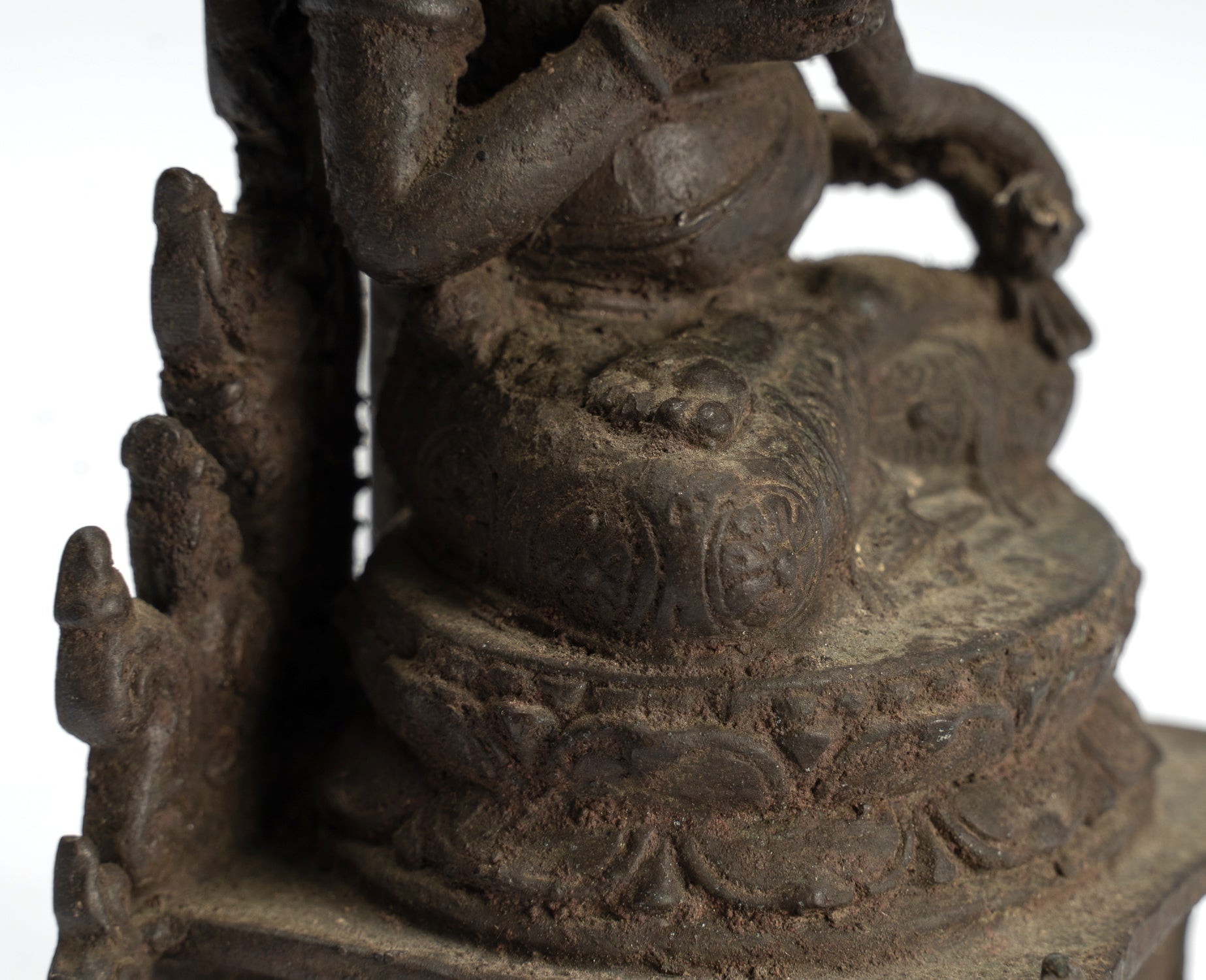 Estatua de Ganesha - Estatua de Ganesha indonesia de bronce de estilo javanés antiguo - 18 cm/7 "