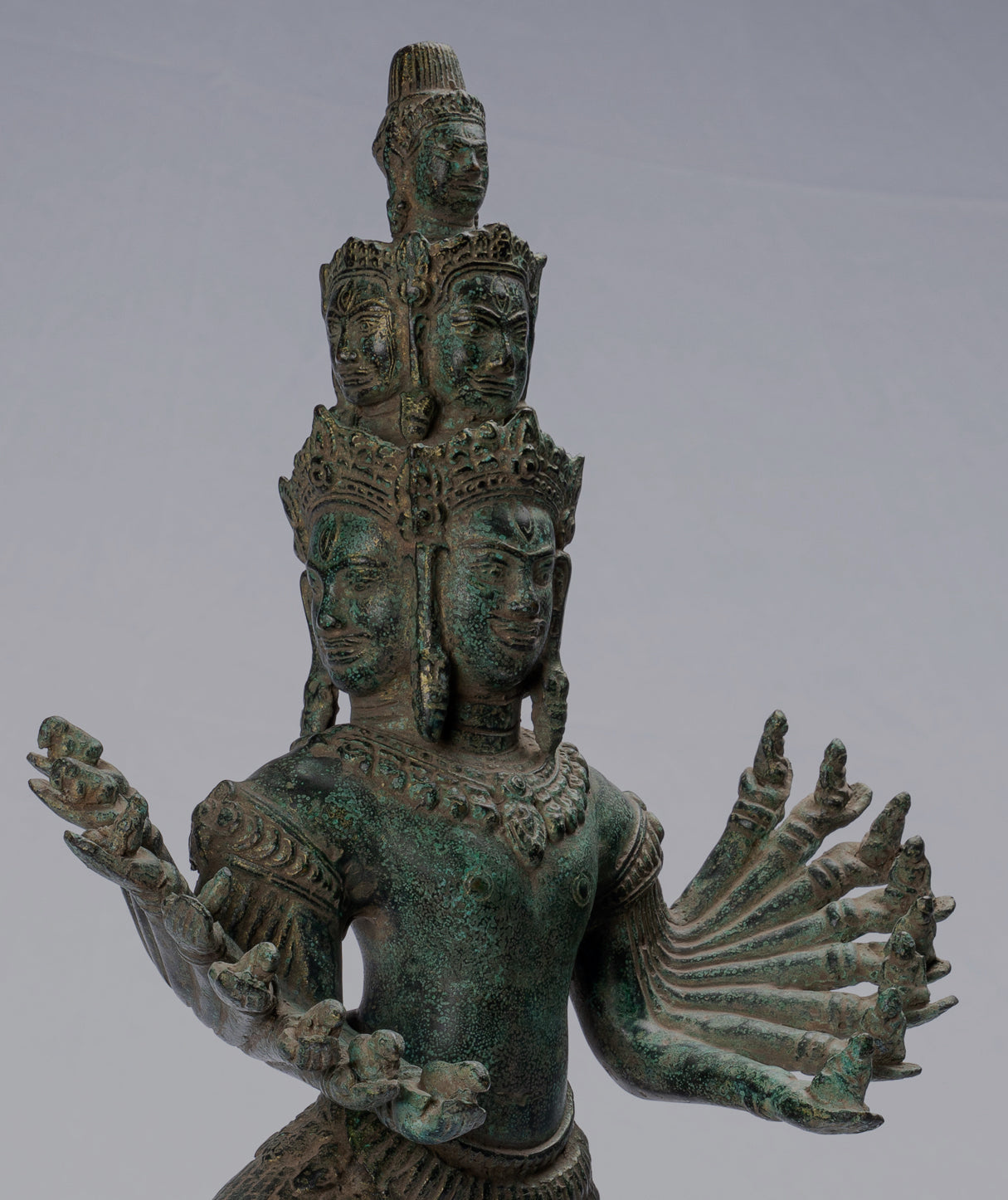 Antike Khmer Style stehend Bronze Angkor Wat Hevajra Statue-59cm/24 " Tall