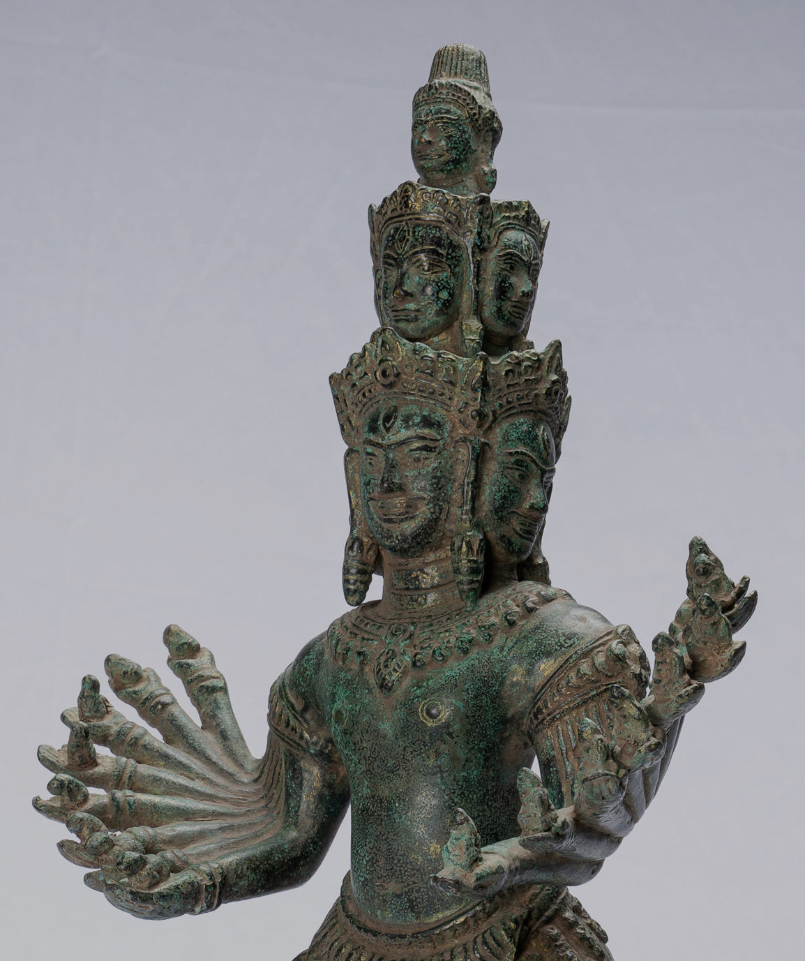 Antike Khmer Style stehend Bronze Angkor Wat Hevajra Statue-59cm/24 " Tall