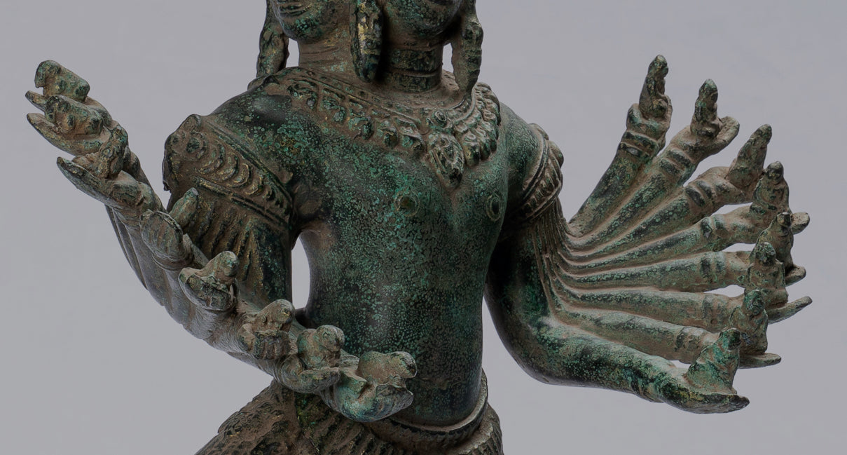 Antike Khmer Style stehend Bronze Angkor Wat Hevajra Statue-59cm/24 " Tall