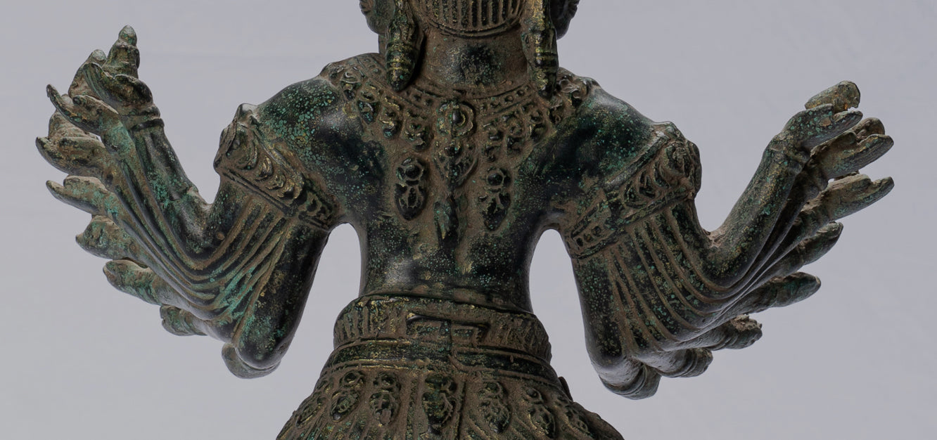 Antike Khmer Style stehend Bronze Angkor Wat Hevajra Statue-59cm/24 " Tall