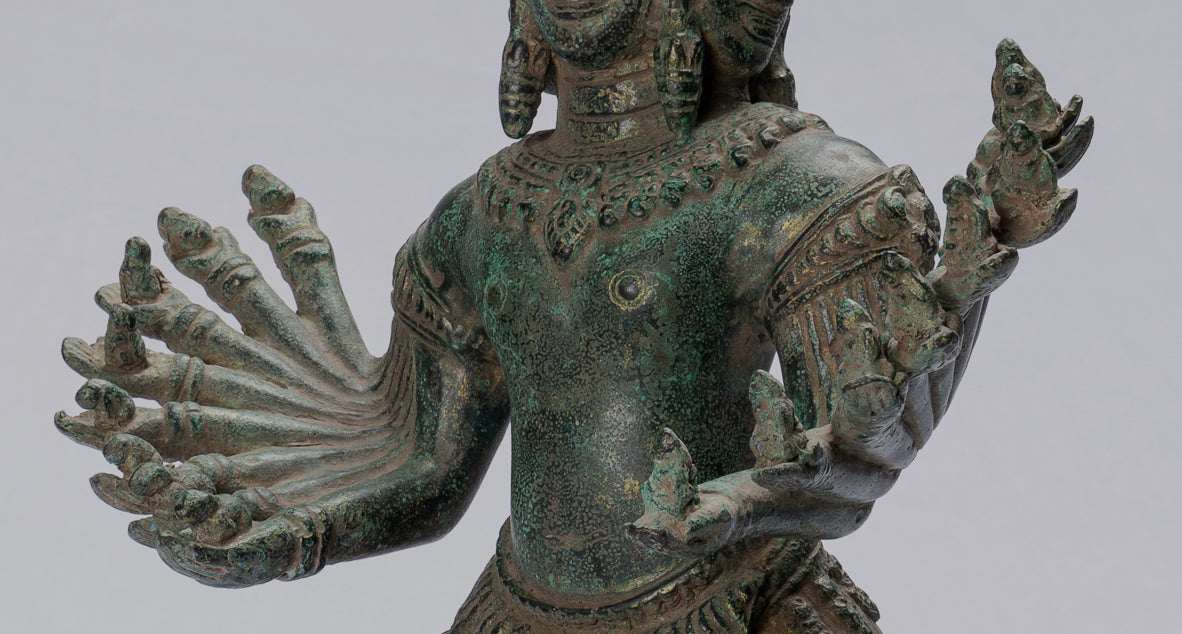 Antike Khmer Style stehend Bronze Angkor Wat Hevajra Statue-59cm/24 " Tall