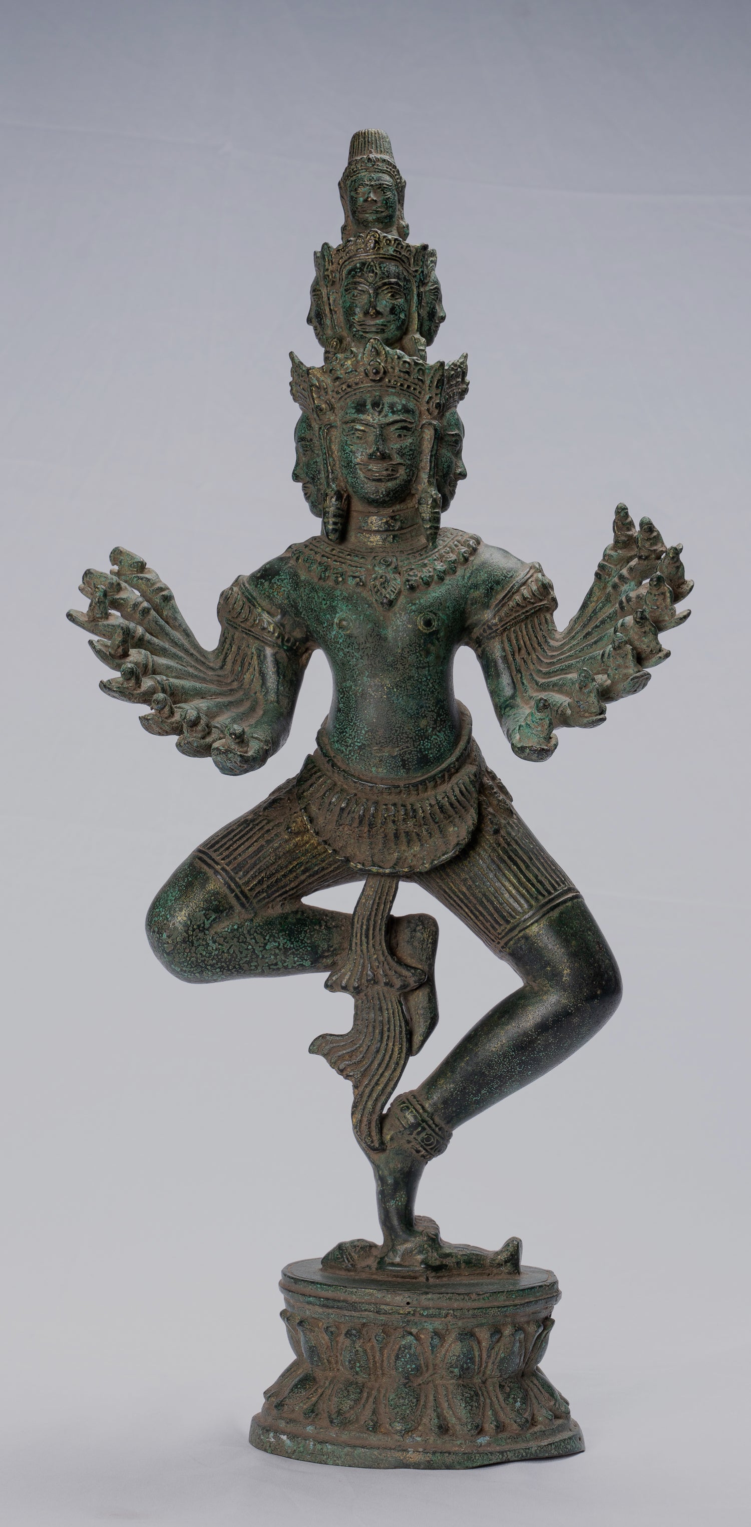 Antike Khmer Style stehend Bronze Angkor Wat Hevajra Statue-59cm/24 " Tall