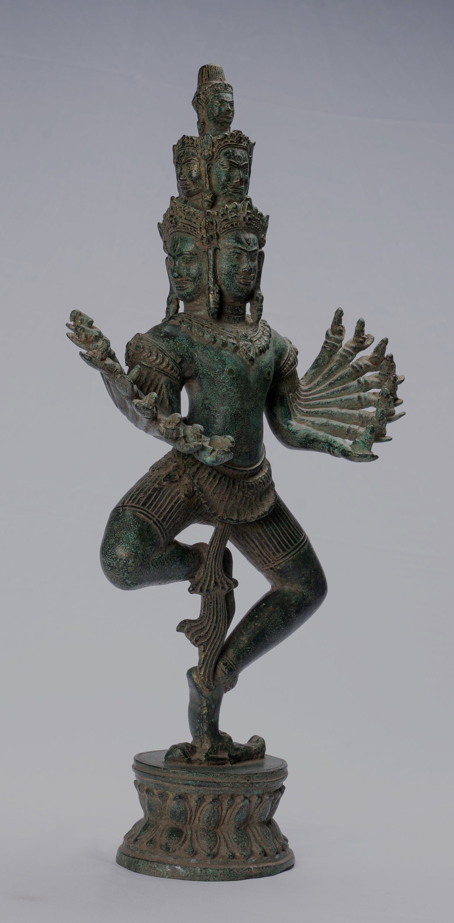 Antike Khmer Style stehend Bronze Angkor Wat Hevajra Statue-59cm/24 " Tall