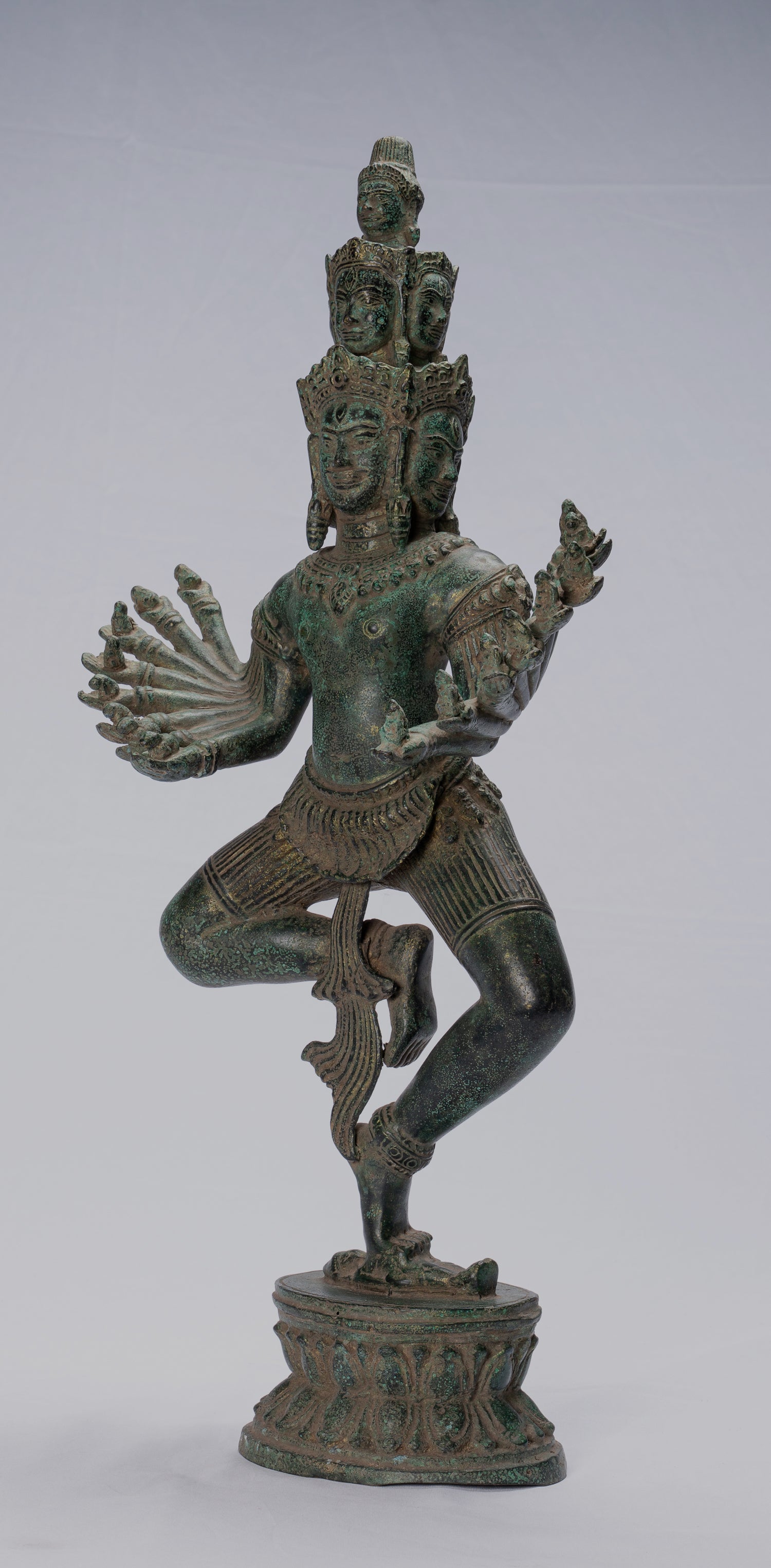 Antike Khmer Style stehend Bronze Angkor Wat Hevajra Statue-59cm/24 " Tall