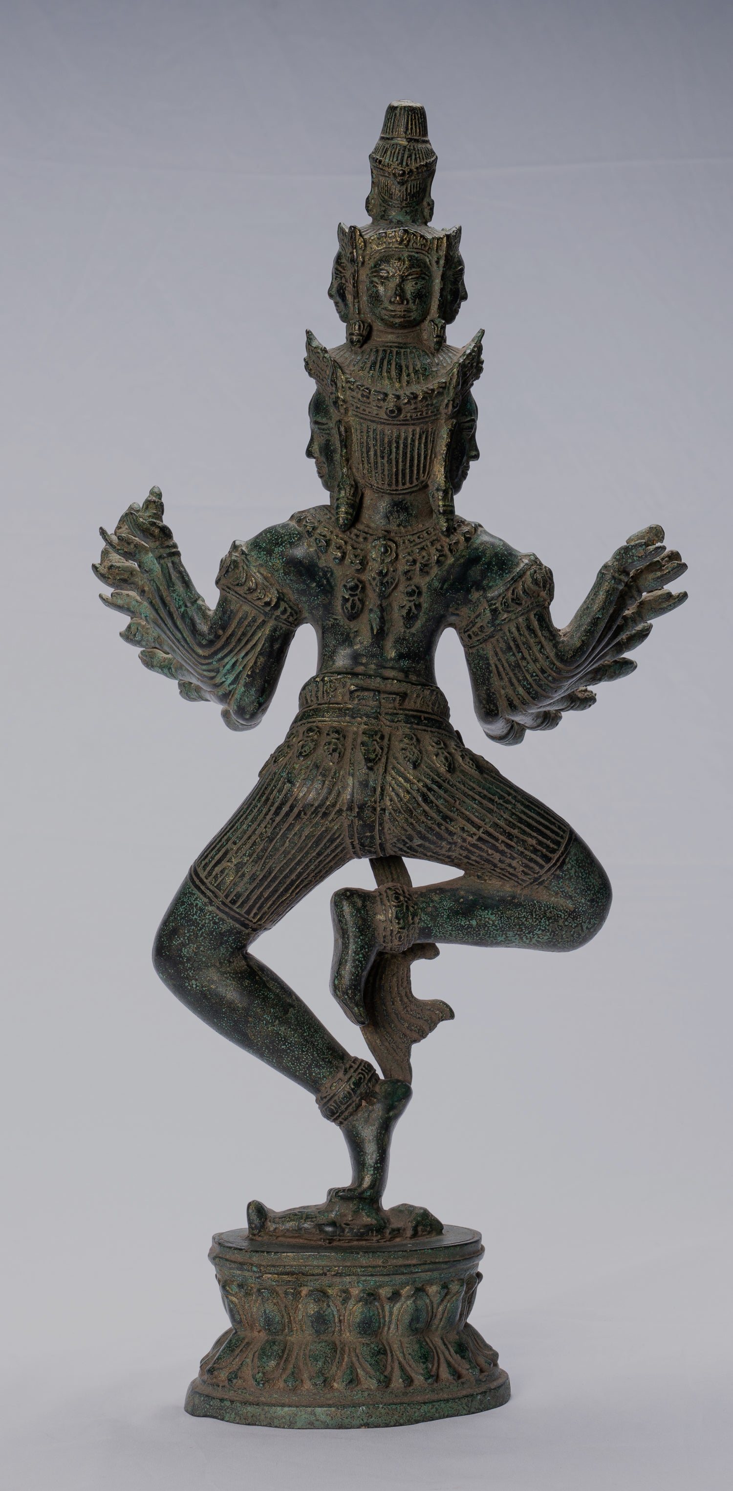 Antike Khmer Style stehend Bronze Angkor Wat Hevajra Statue-59cm/24 " Tall