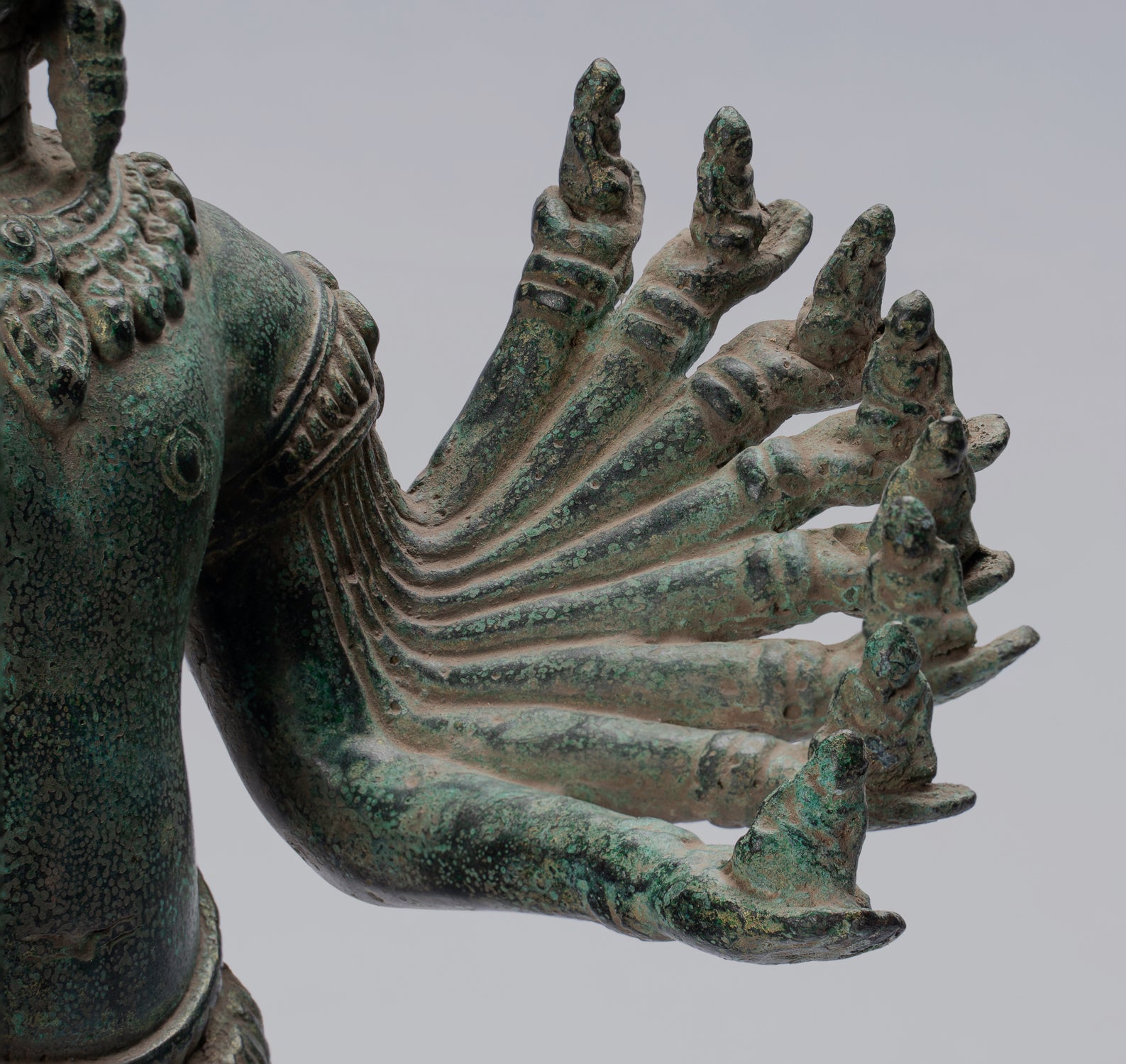 Antike Khmer Style stehend Bronze Angkor Wat Hevajra Statue-59cm/24 " Tall