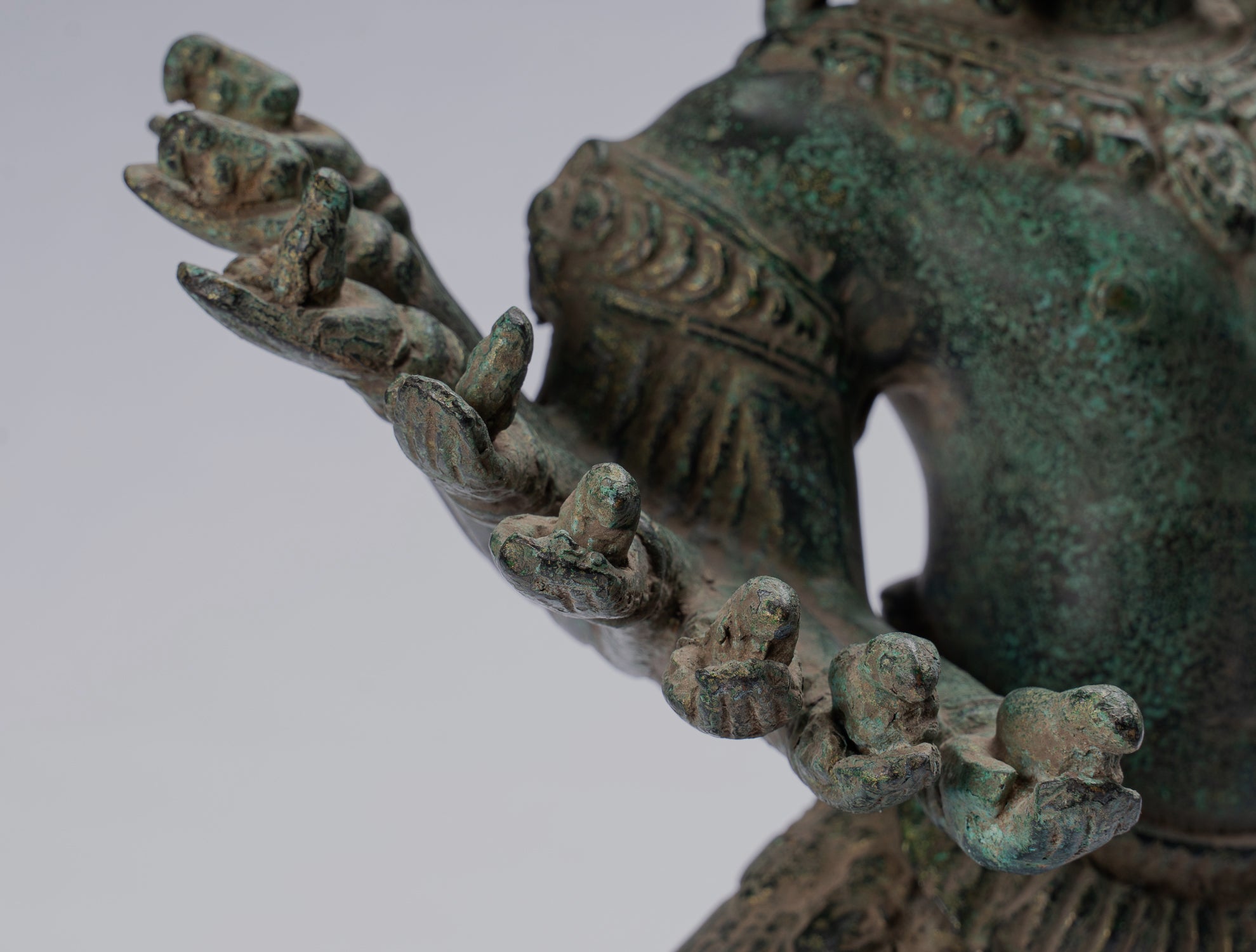 Antike Khmer Style stehend Bronze Angkor Wat Hevajra Statue-59cm/24 " Tall