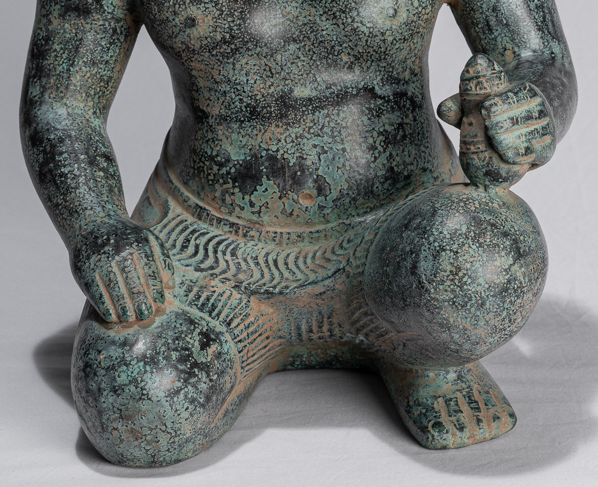 Antique Khmer Style Bronze-Vishnu Avatar-Narasimha ou Narasingh-40cm/16 "