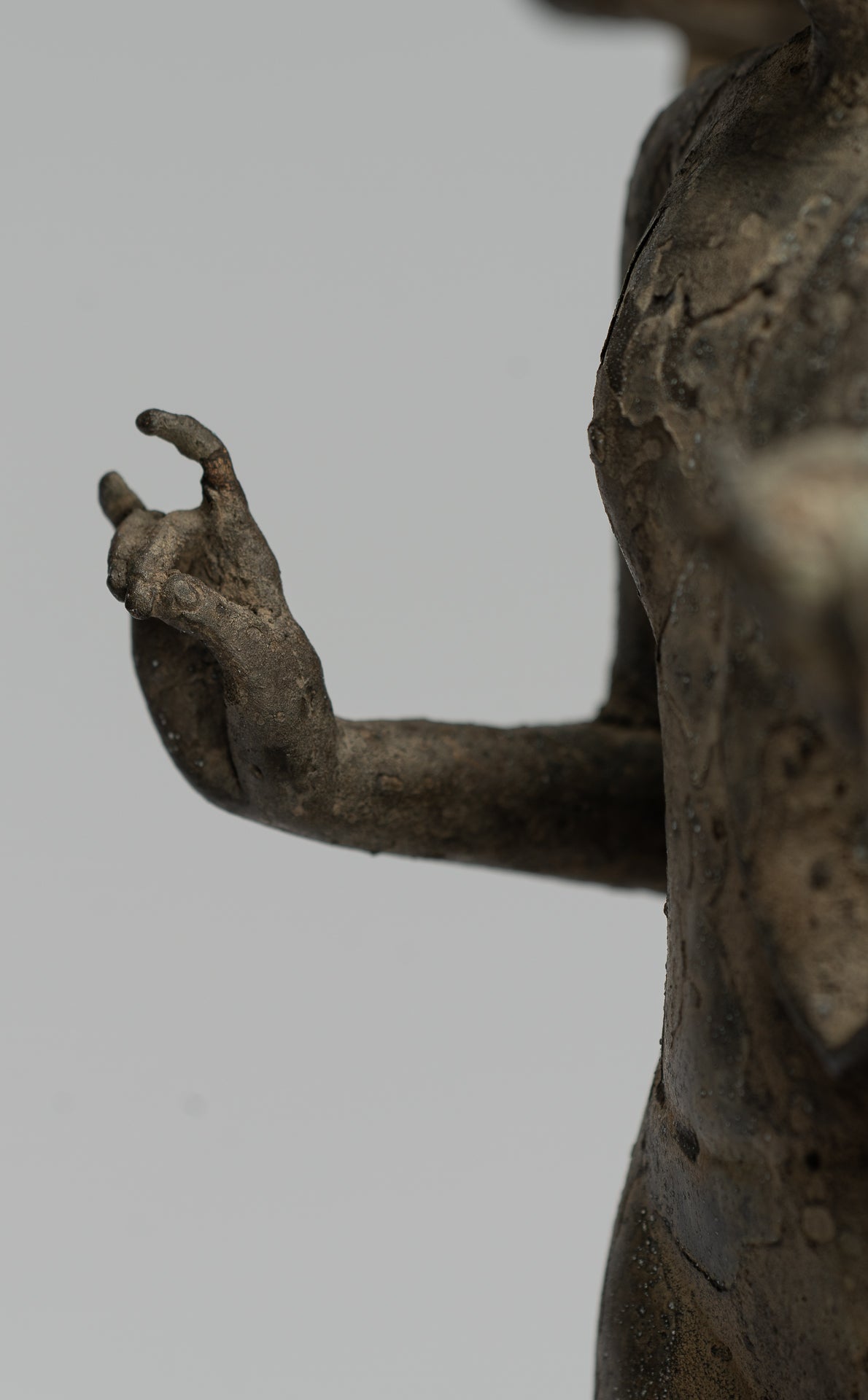 Statua del Buddha - Antique stile indonesiano in piedi bronzo giavanese insegnamento Buddha - 35 cm/14 "