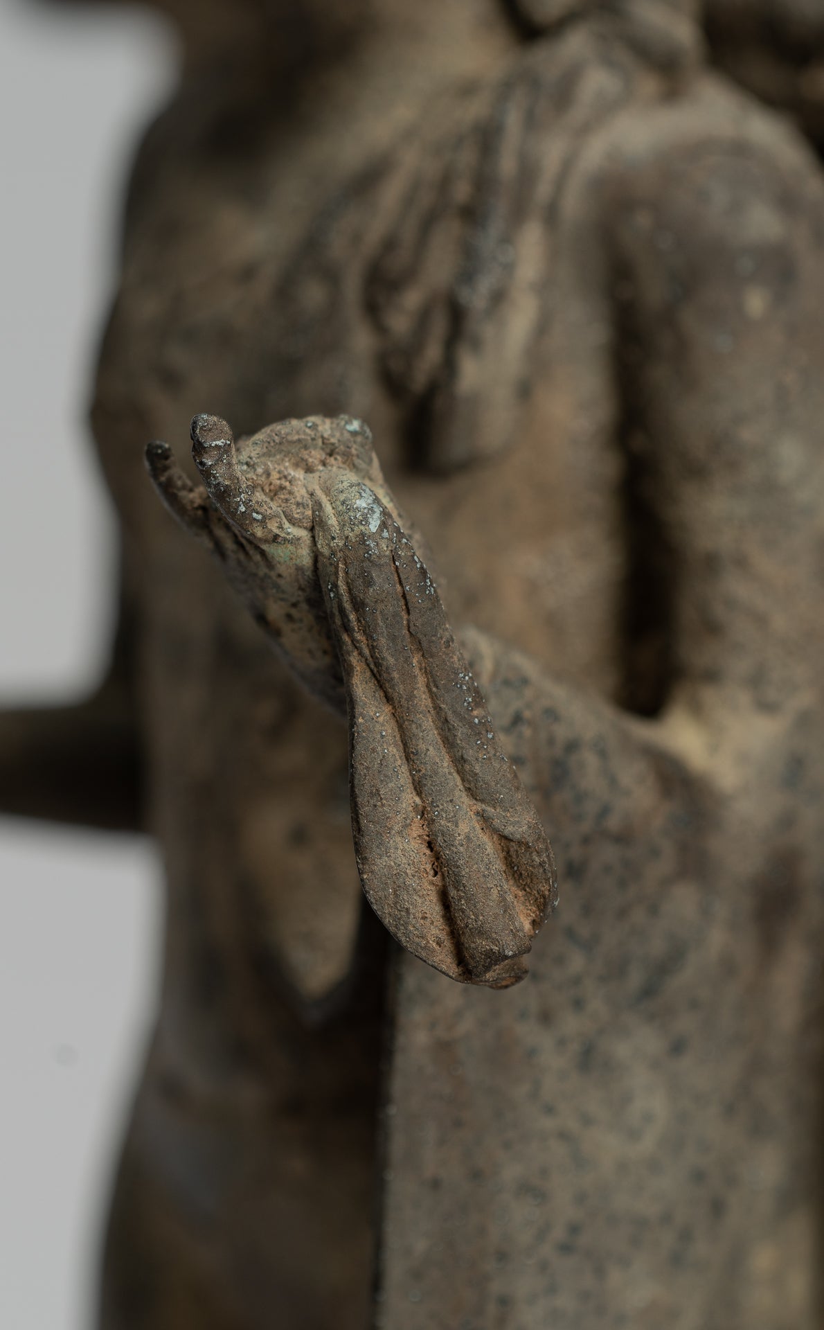 Statua del Buddha - Antique stile indonesiano in piedi bronzo giavanese insegnamento Buddha - 35 cm/14 "