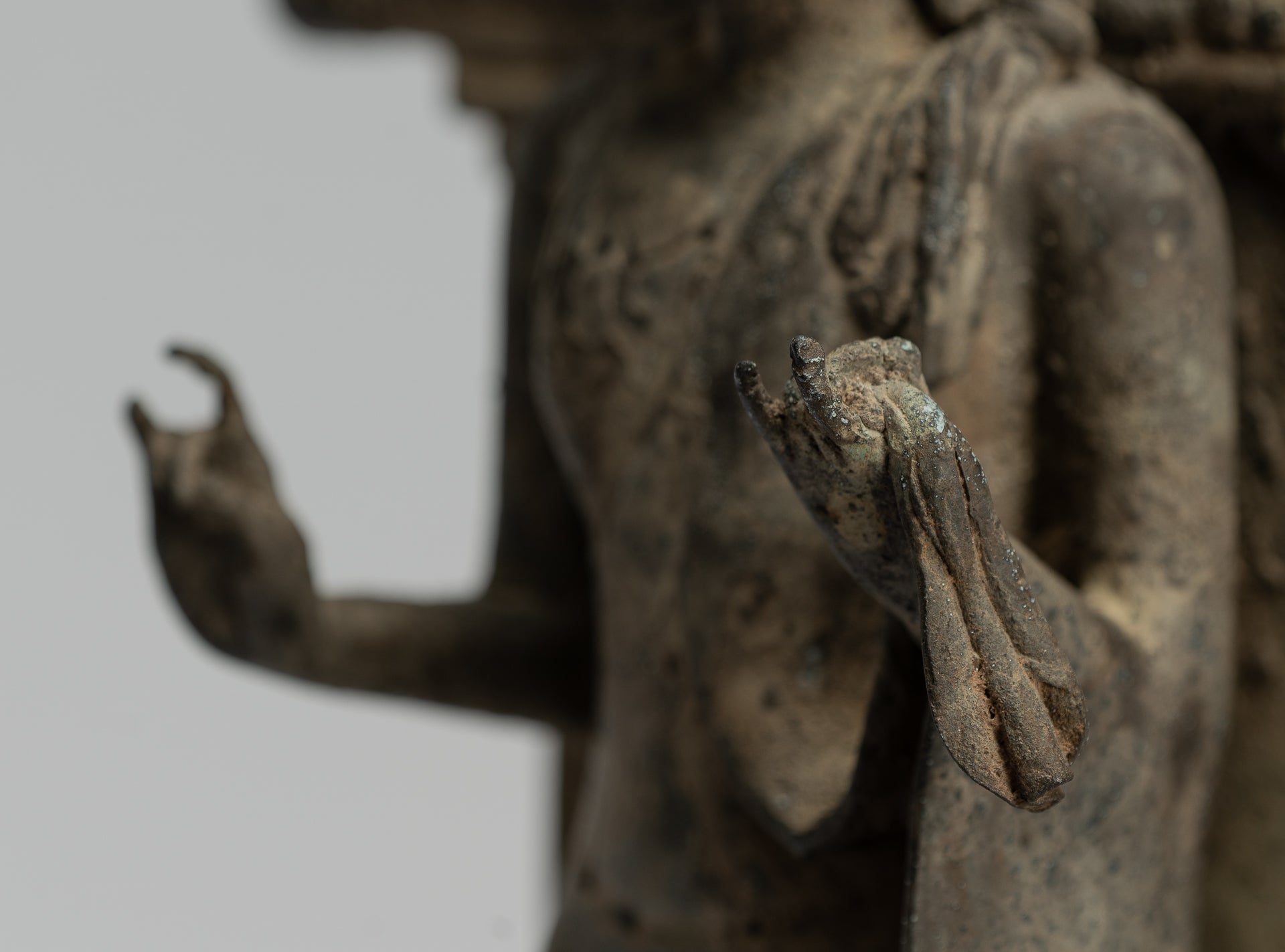 Statua del Buddha - Antique stile indonesiano in piedi bronzo giavanese insegnamento Buddha - 35 cm/14 "