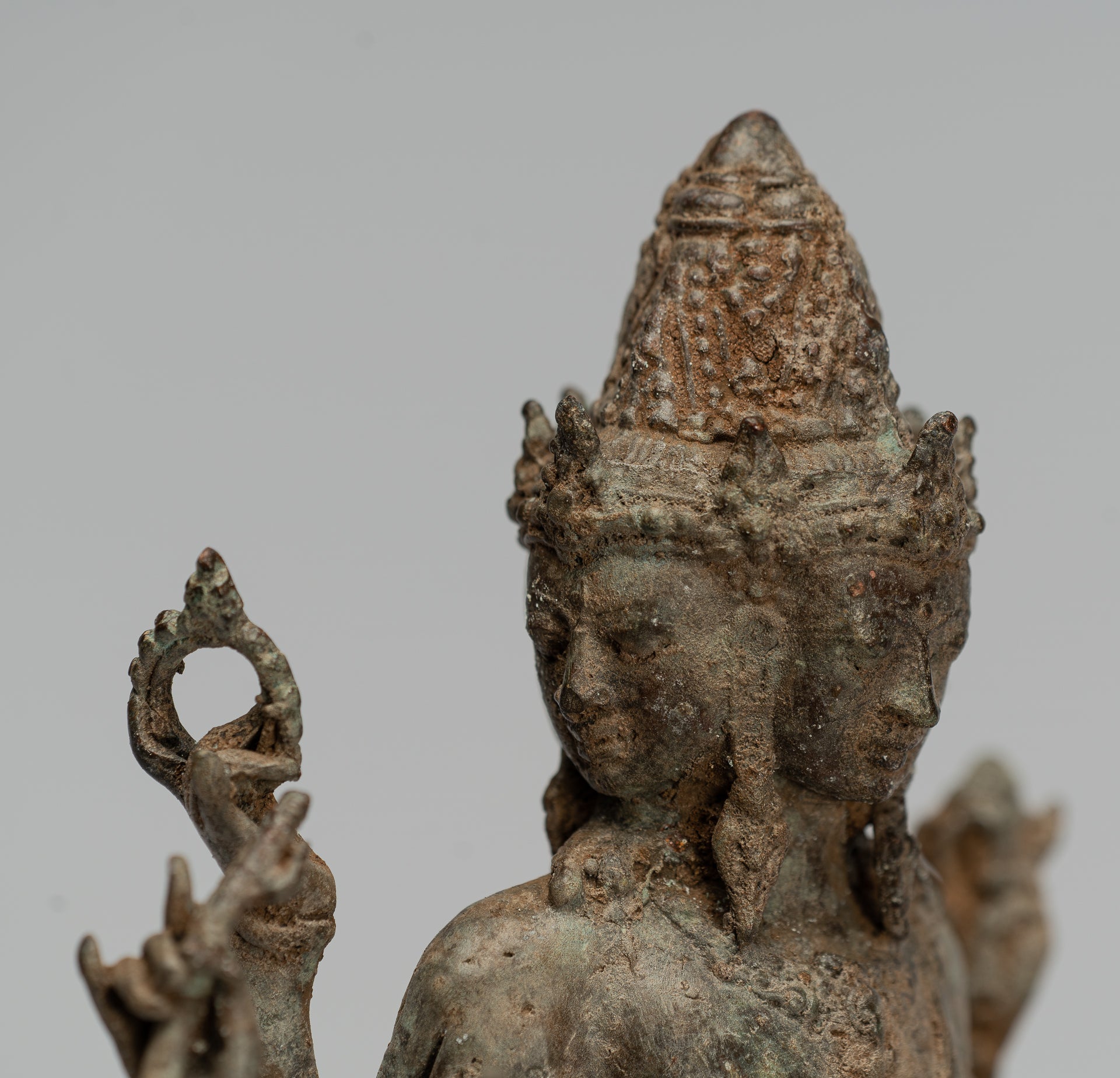 Statua Brahma - Antique stile indonesiano Majapahit in piedi Bronzo Brahma Statua - 29 cm/12 "