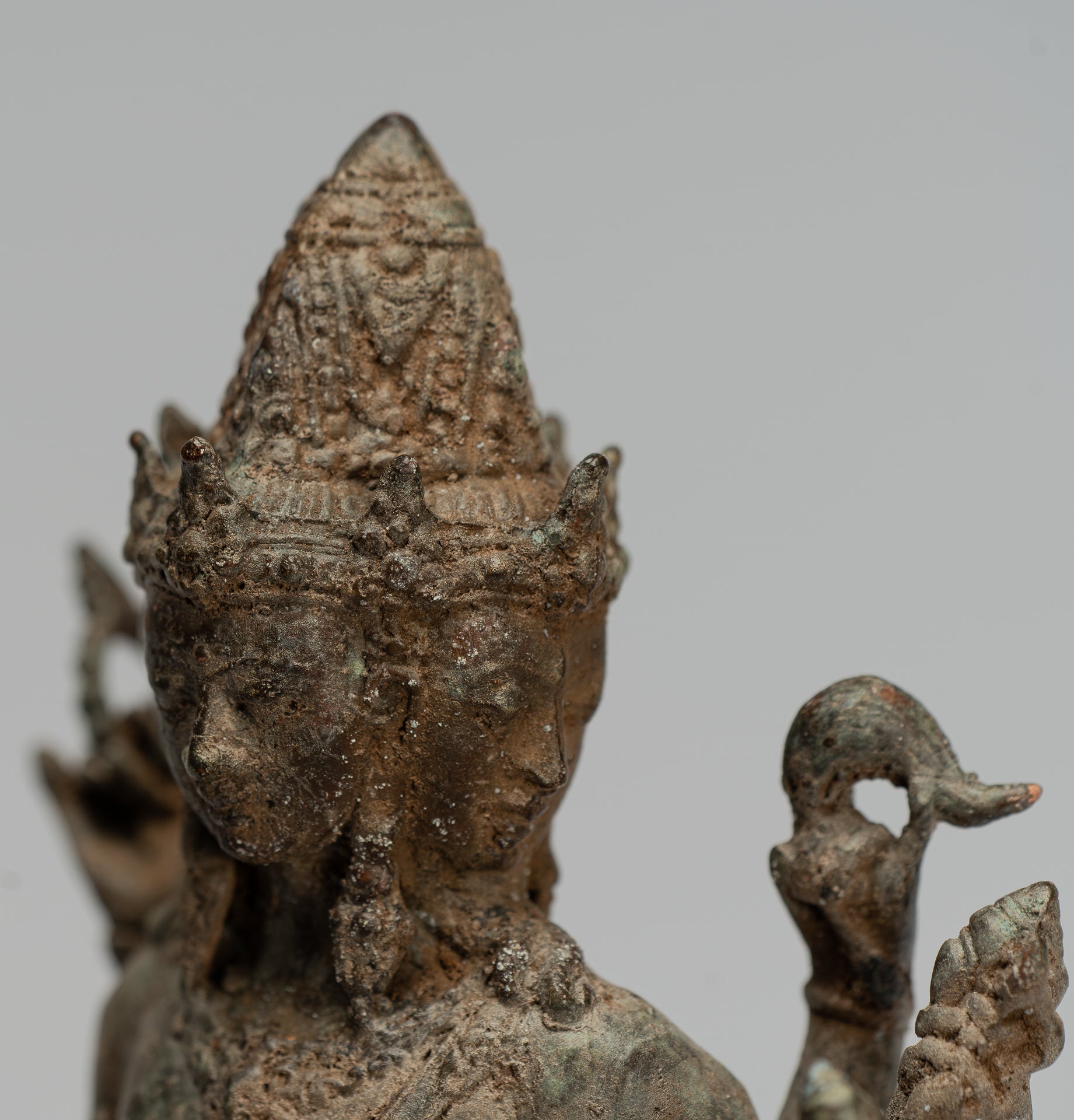 Statua Brahma - Antique stile indonesiano Majapahit in piedi Bronzo Brahma Statua - 29 cm/12 "