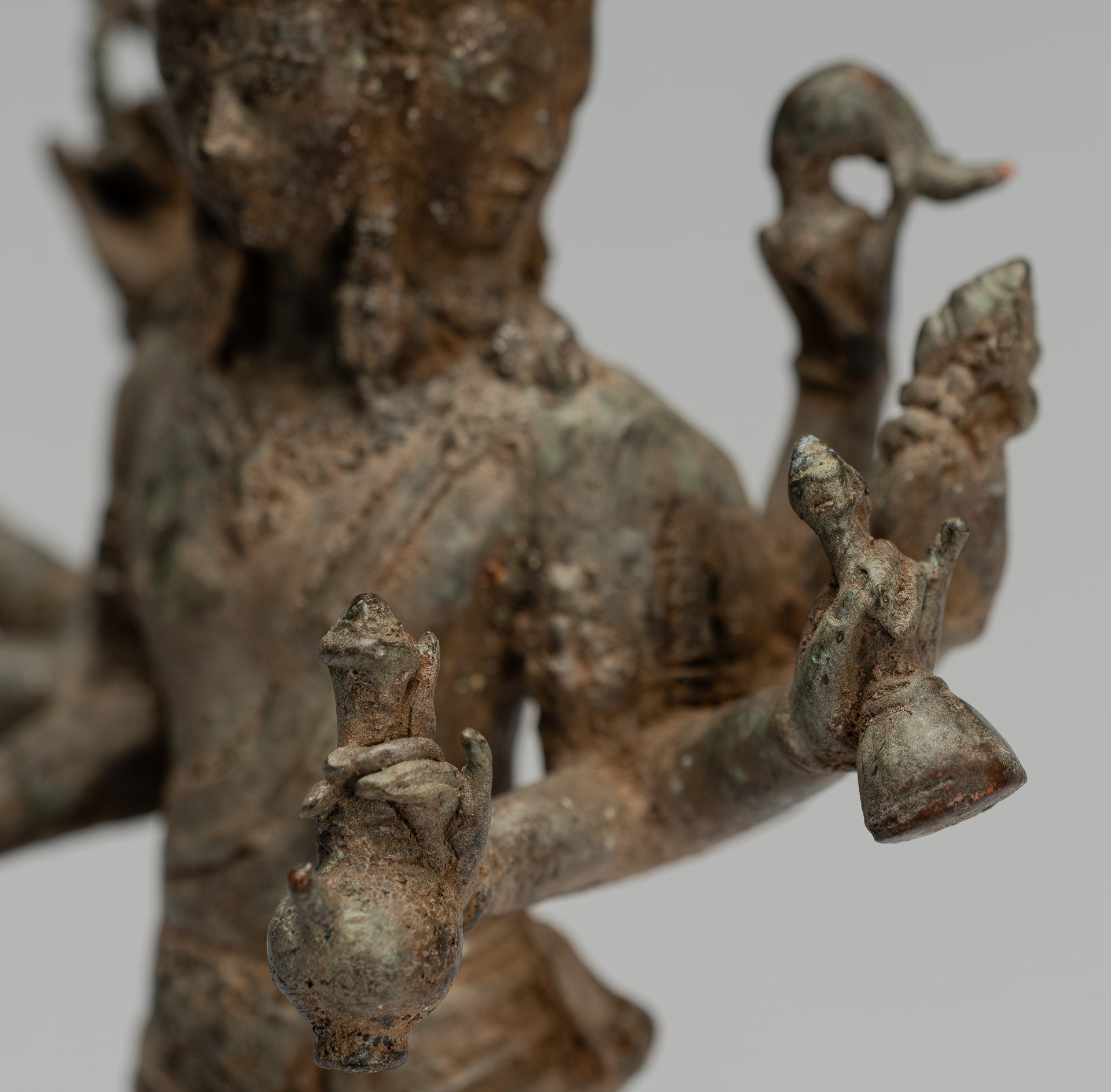 Statua Brahma - Antique stile indonesiano Majapahit in piedi Bronzo Brahma Statua - 29 cm/12 "