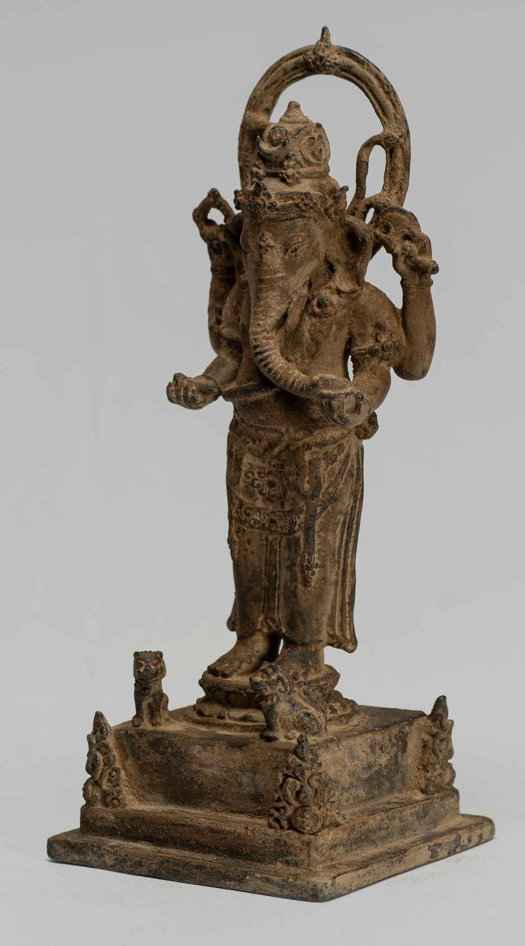 Estatua de Ganesha - Estatua de Ganesha de bronce de estilo javanés antiguo - 23 cm/9 "