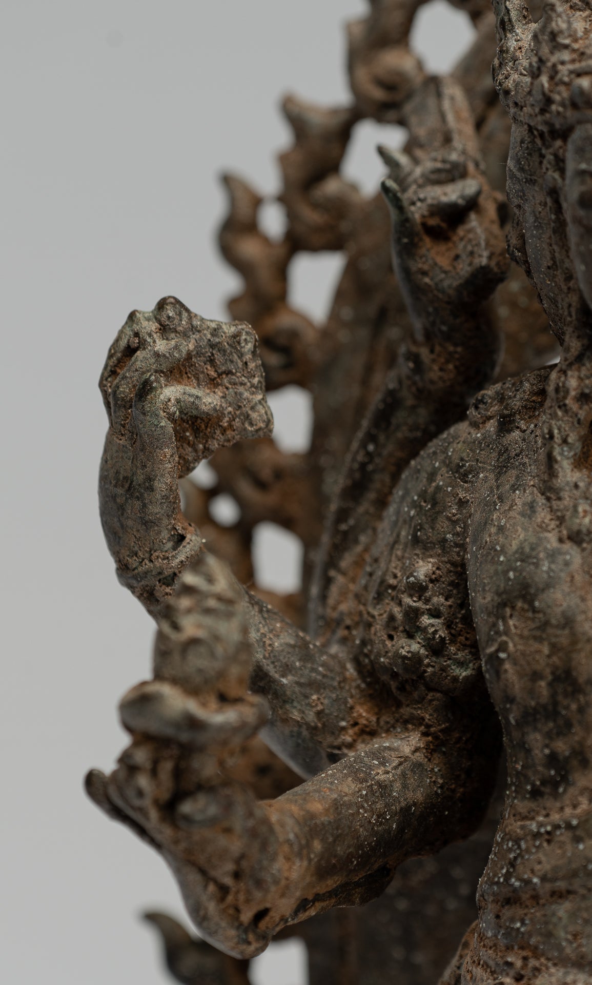 Brahma Statue. Antike indonesische Stil Majapahit Stehende Bronze Brahma Statue mit 32cm/13"