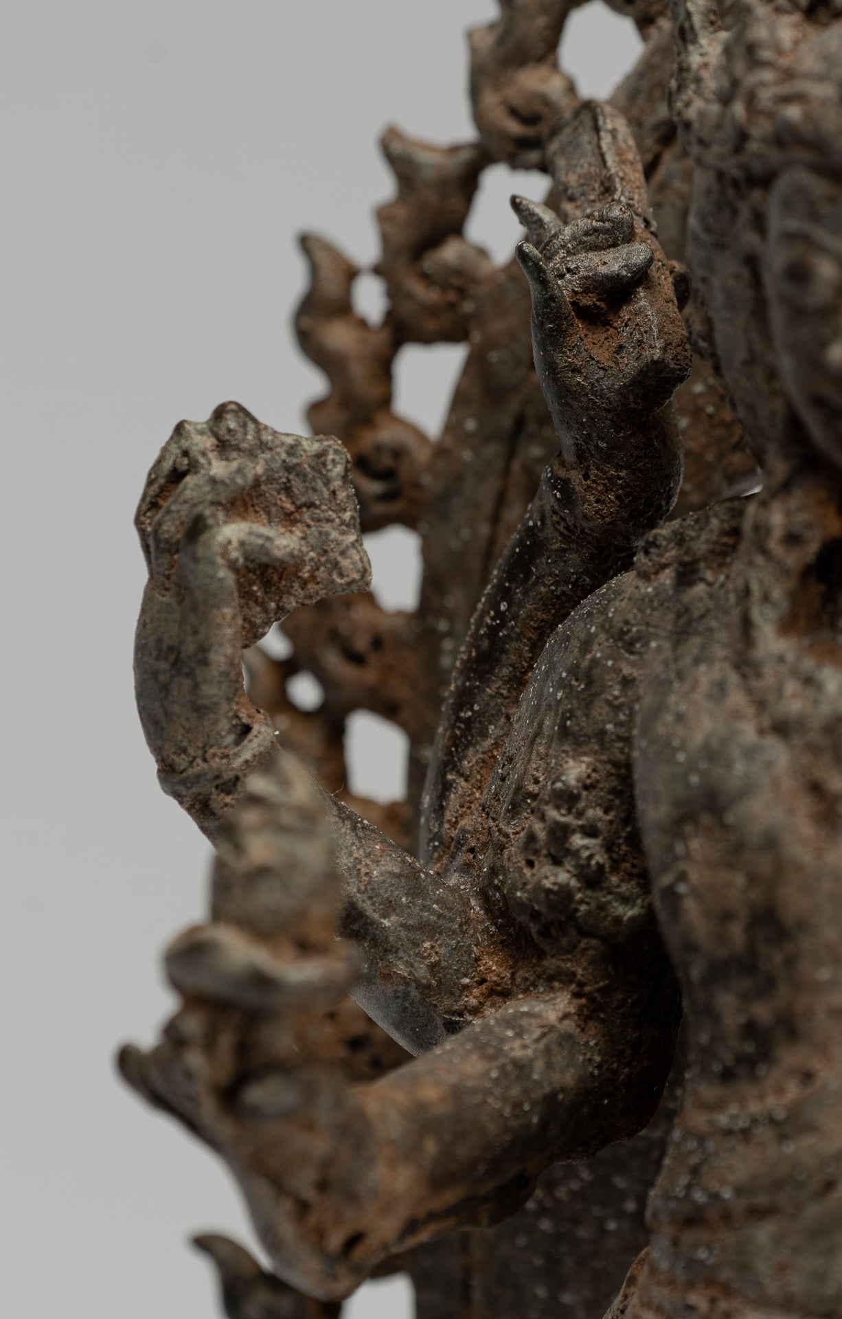 Brahma Statue. Antike indonesische Stil Majapahit Stehende Bronze Brahma Statue mit 32cm/13"