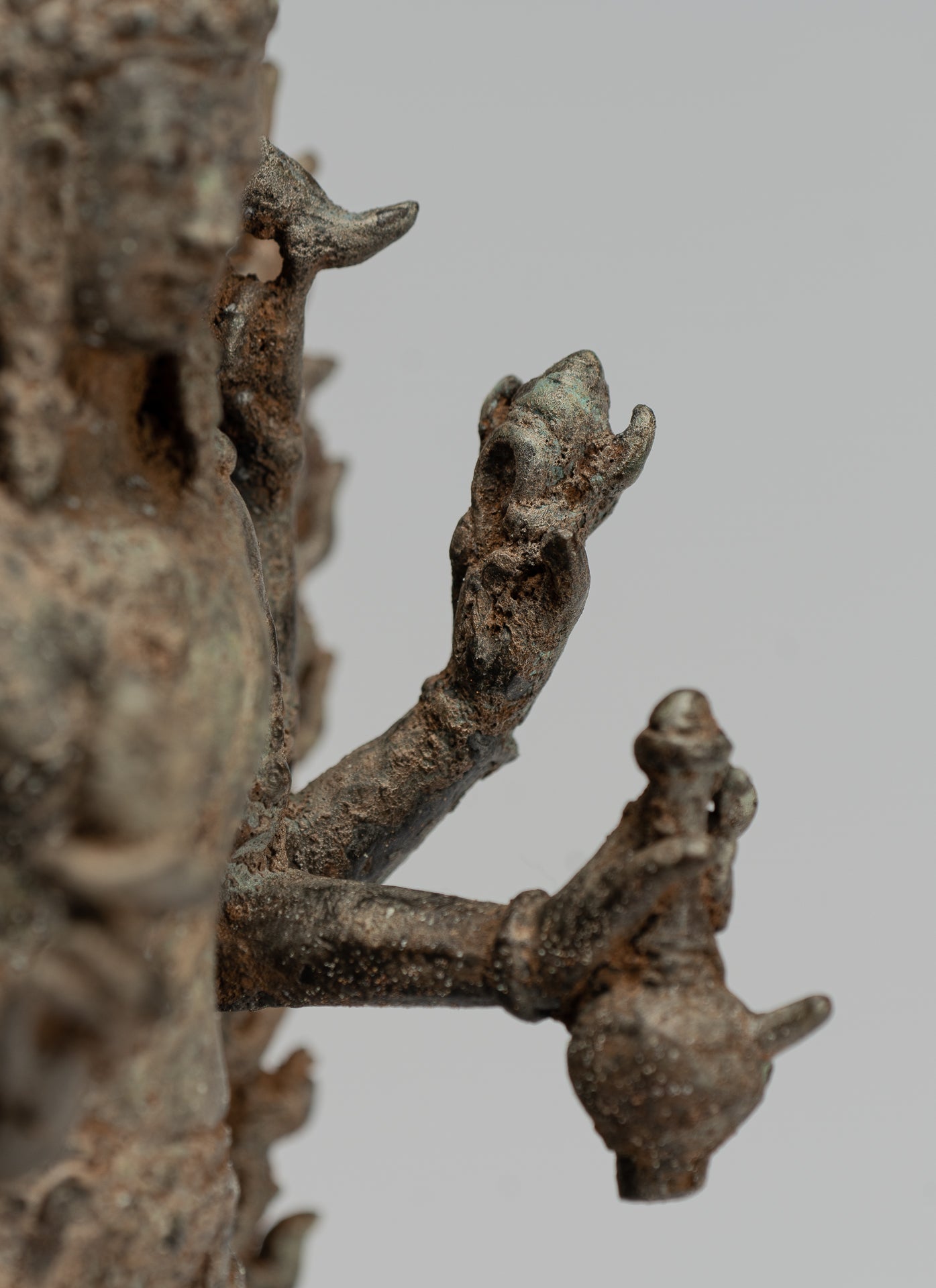 Brahma Statue. Antike indonesische Stil Majapahit Stehende Bronze Brahma Statue mit 32cm/13"