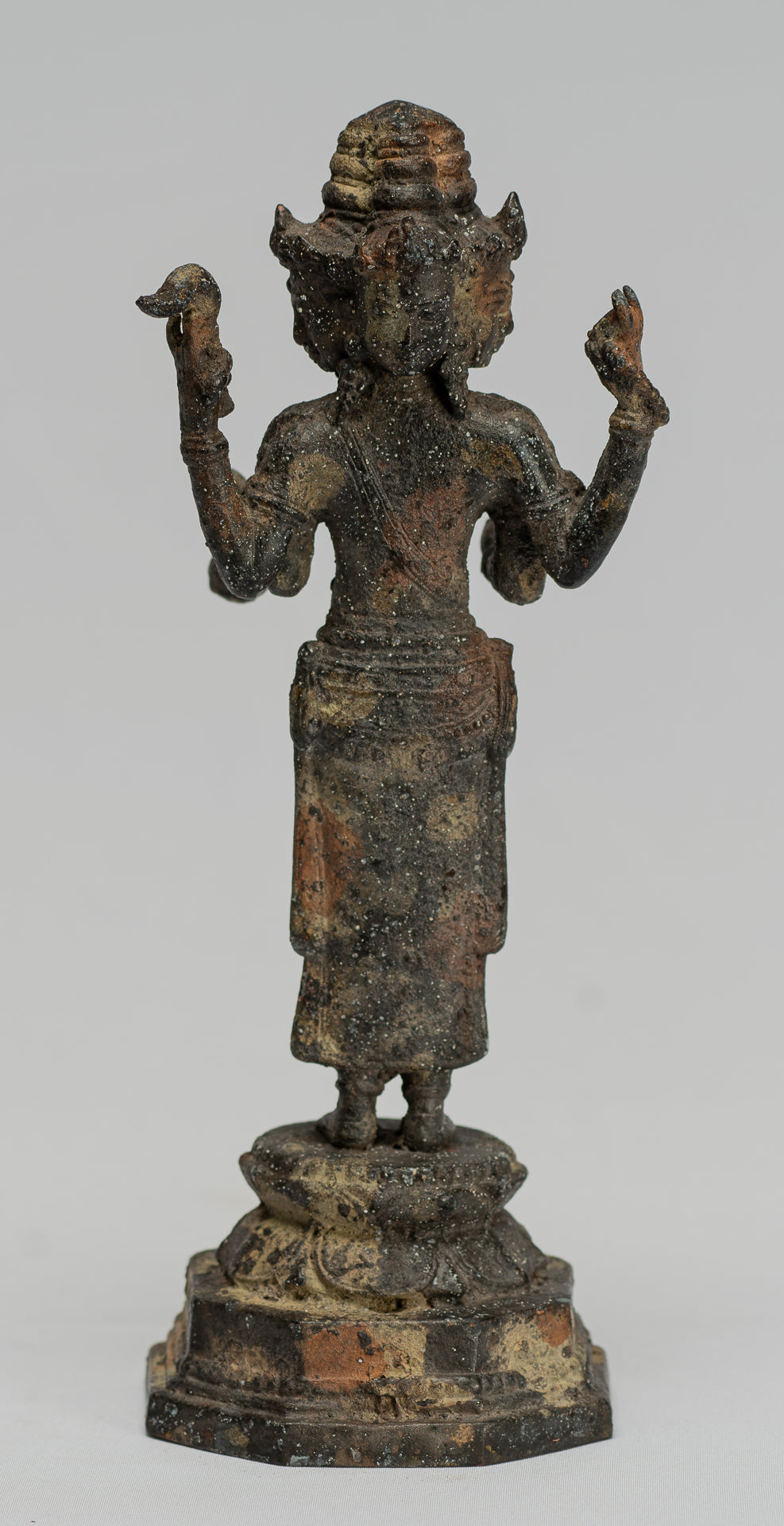 Statua Brahma - Antique stile indonesiano Majapahit in piedi Bronzo Brahma Statua - 23cm/9 "