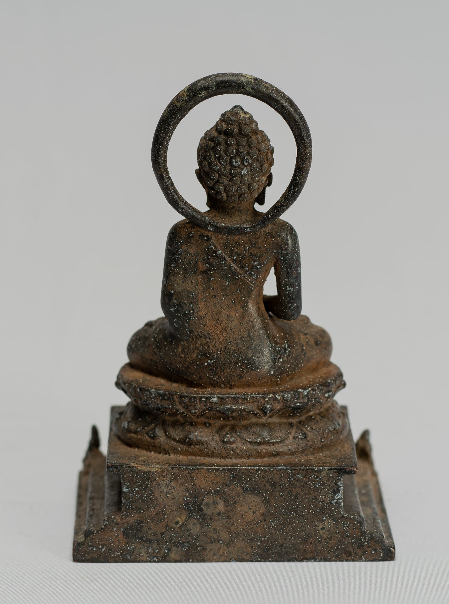 Estatua de Buda - Estatua de Buda Javanese Amitabha de Bronce Antique Indonesia - 15 cm/6 "