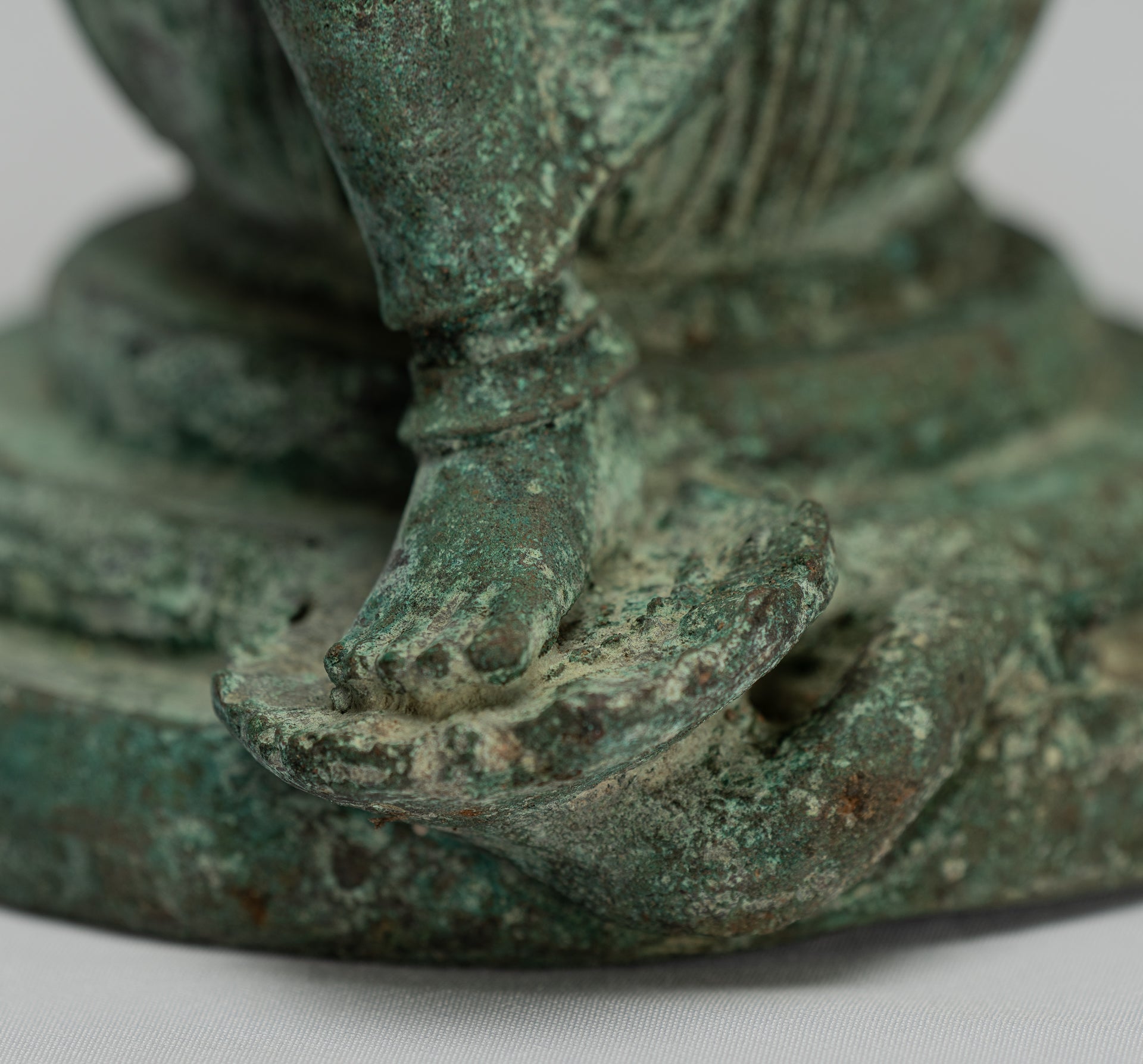 Tara Statue-Antique Java Style Majapahit Seated Bronze Devi Tara Statue-20.5cm/8"