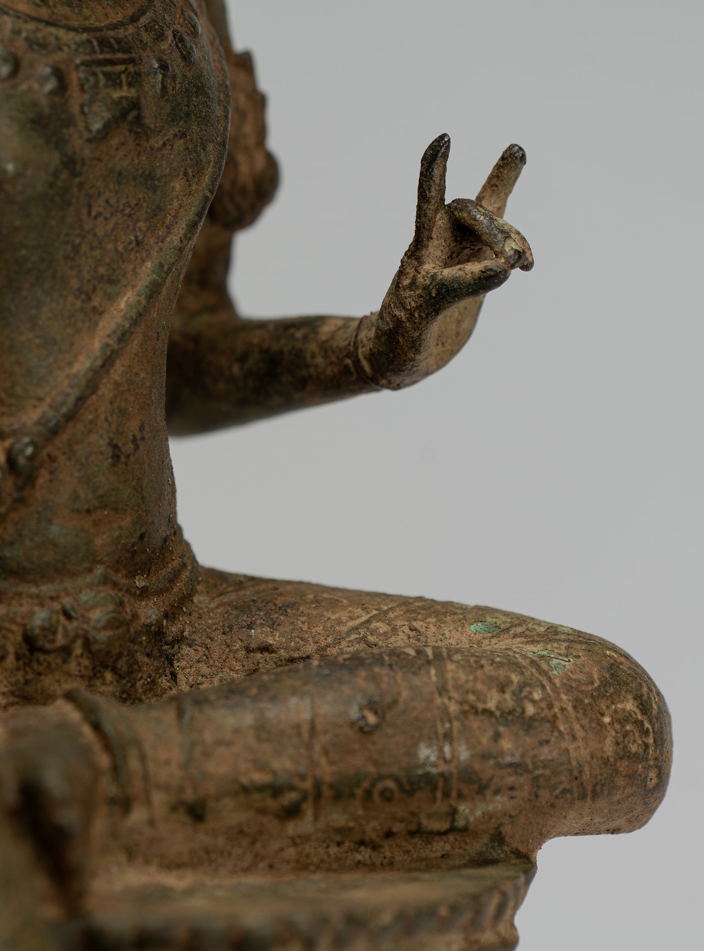 Shiva Statue-Antike Indonesische Stil Bronze Javanesisch Seated Majapahit Shiva Statue-28cm/11 "